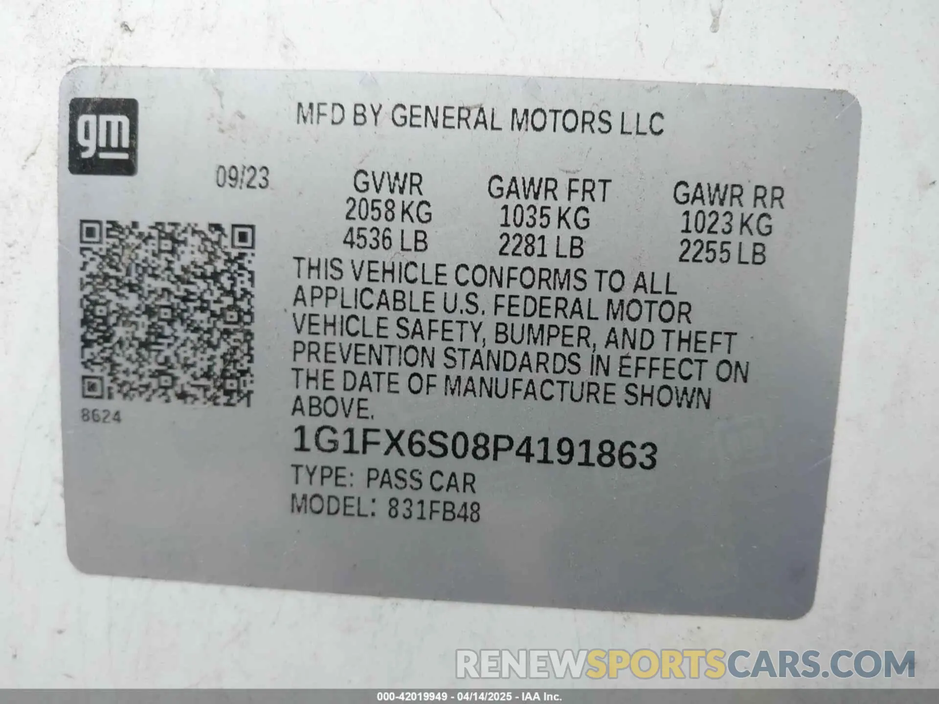 9 Photograph of a damaged car 1G1FX6S08P4191863 CHEVROLET BOLT EV 2023