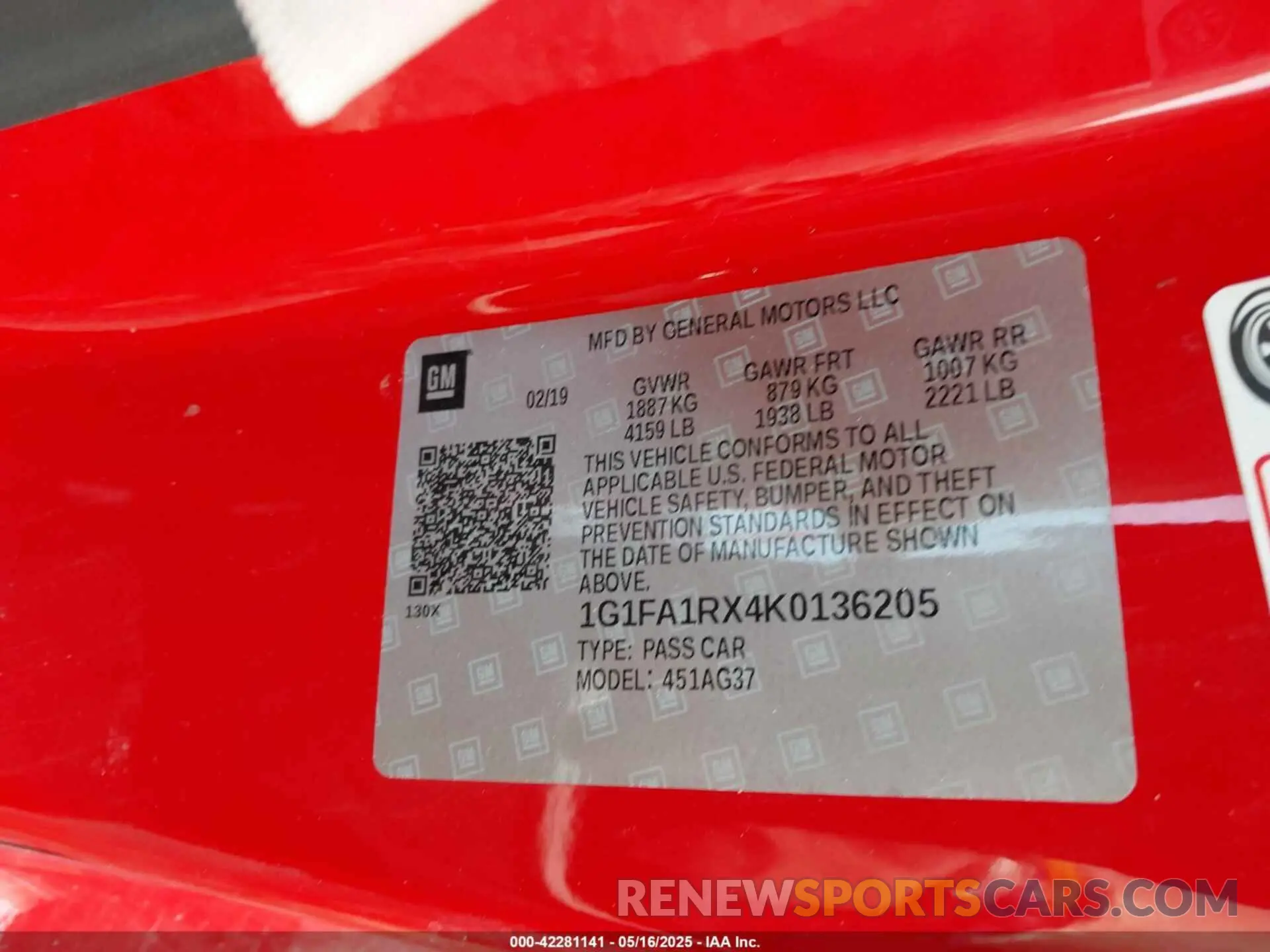 9 Photograph of a damaged car 1G1FA1RX4K0136205 CHEVROLET CAMARO 2019