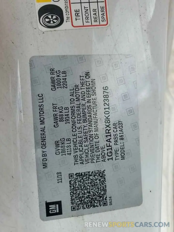 13 Photograph of a damaged car 1G1FA1RX8K0123876 CHEVROLET CAMARO 2019