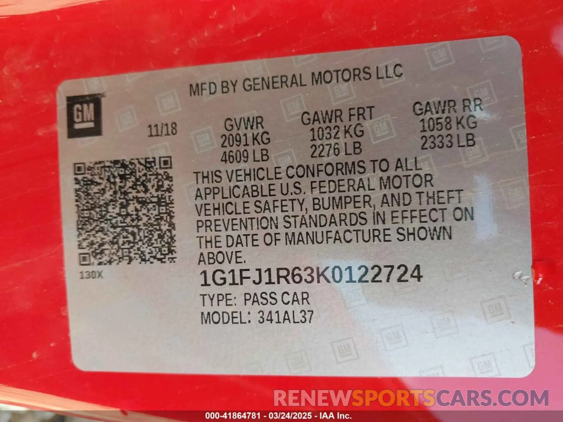 9 Photograph of a damaged car 1G1FJ1R63K0122724 CHEVROLET CAMARO 2019