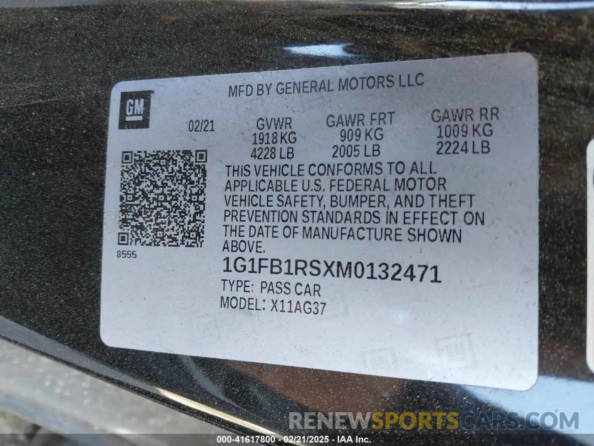 9 Photograph of a damaged car 1G1FB1RSXM0132471 CHEVROLET CAMARO 2021