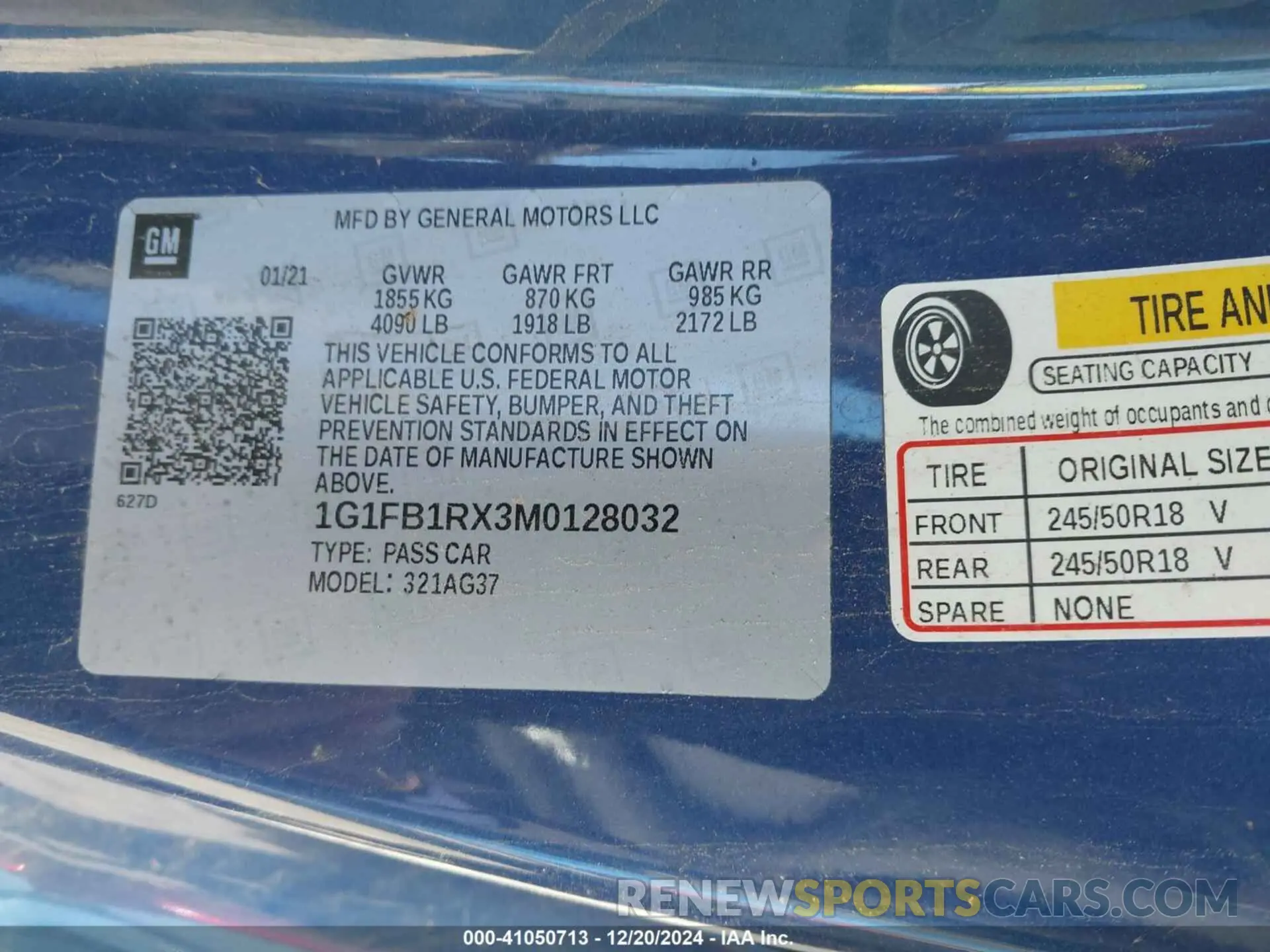 9 Photograph of a damaged car 1G1FB1RX3M0128032 CHEVROLET CAMARO 2021