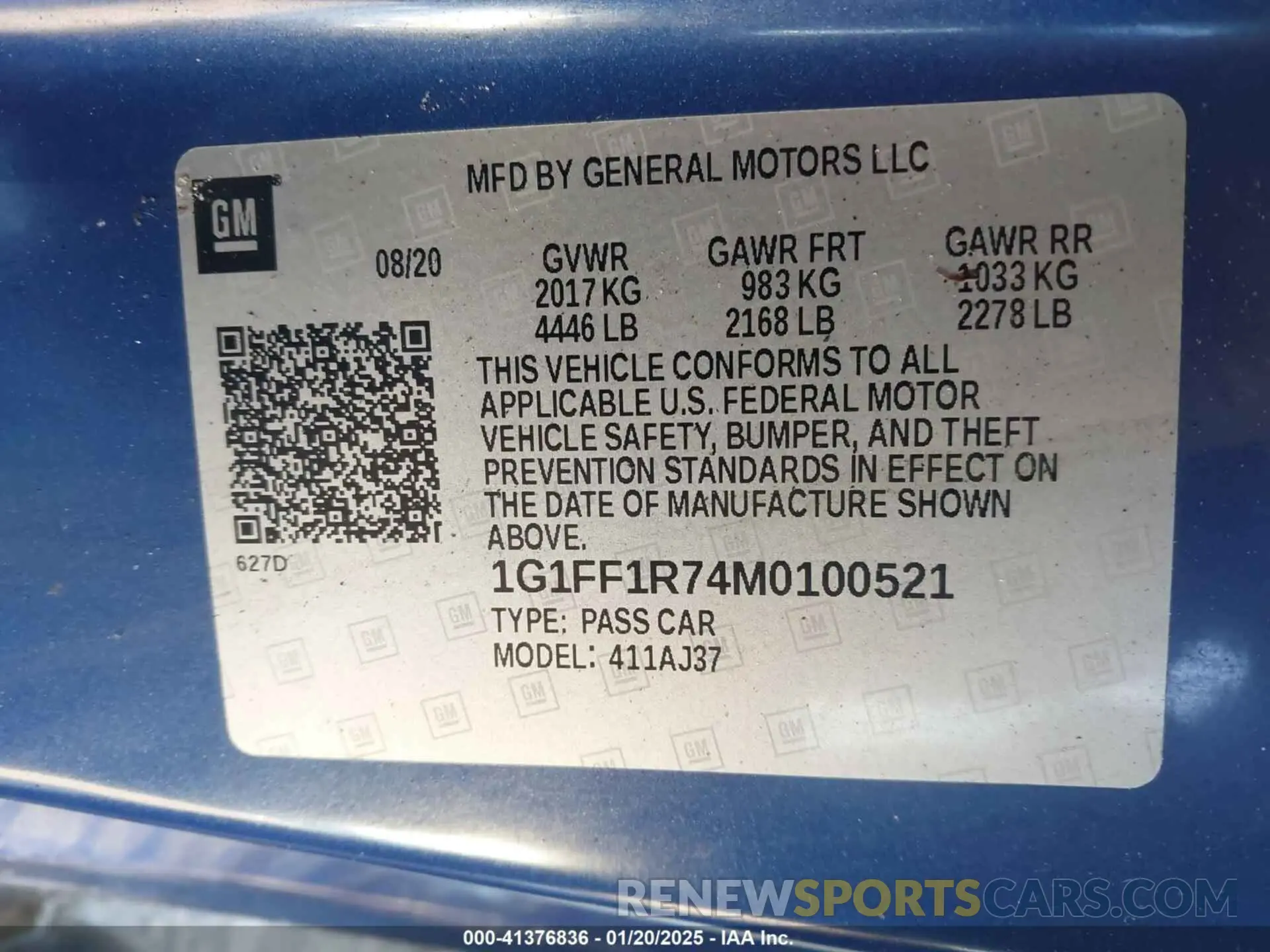 9 Photograph of a damaged car 1G1FF1R74M0100521 CHEVROLET CAMARO 2021