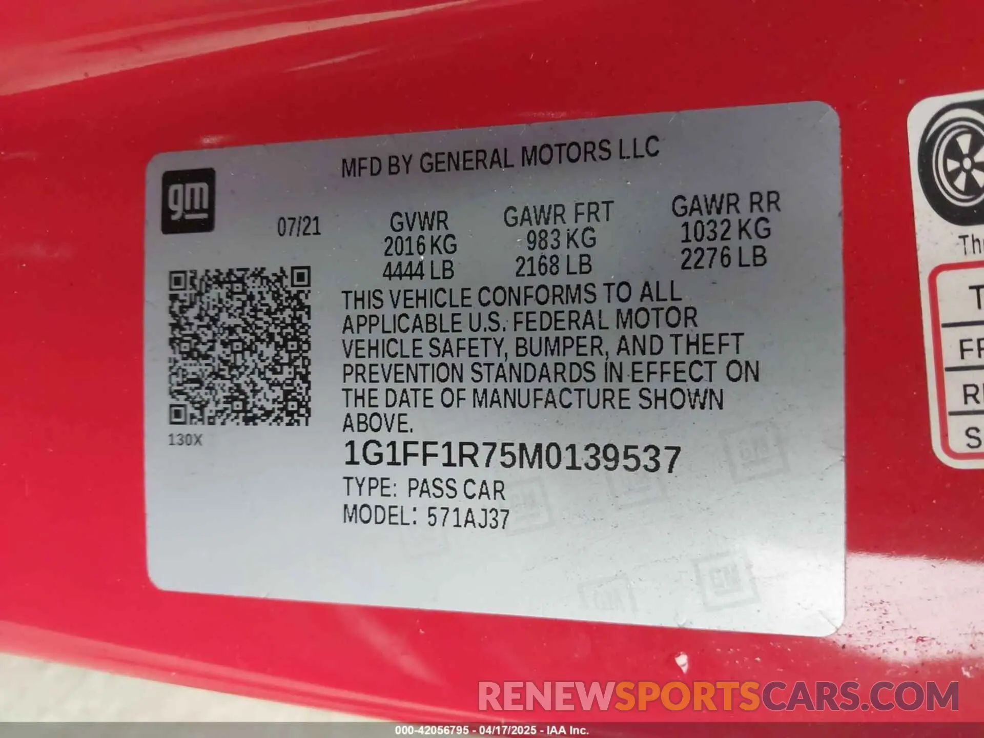 9 Photograph of a damaged car 1G1FF1R75M0139537 CHEVROLET CAMARO 2021