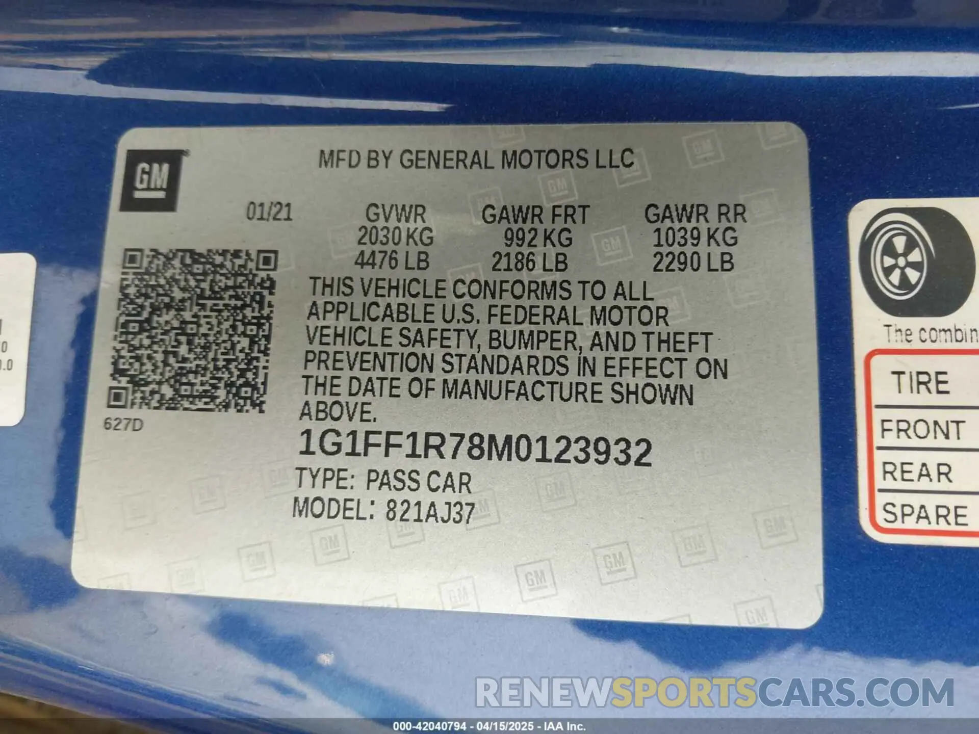 9 Photograph of a damaged car 1G1FF1R78M0123932 CHEVROLET CAMARO 2021
