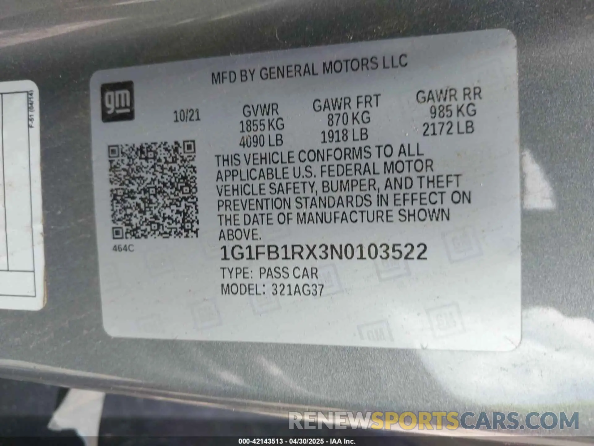 9 Photograph of a damaged car 1G1FB1RX3N0103522 CHEVROLET CAMARO 2022