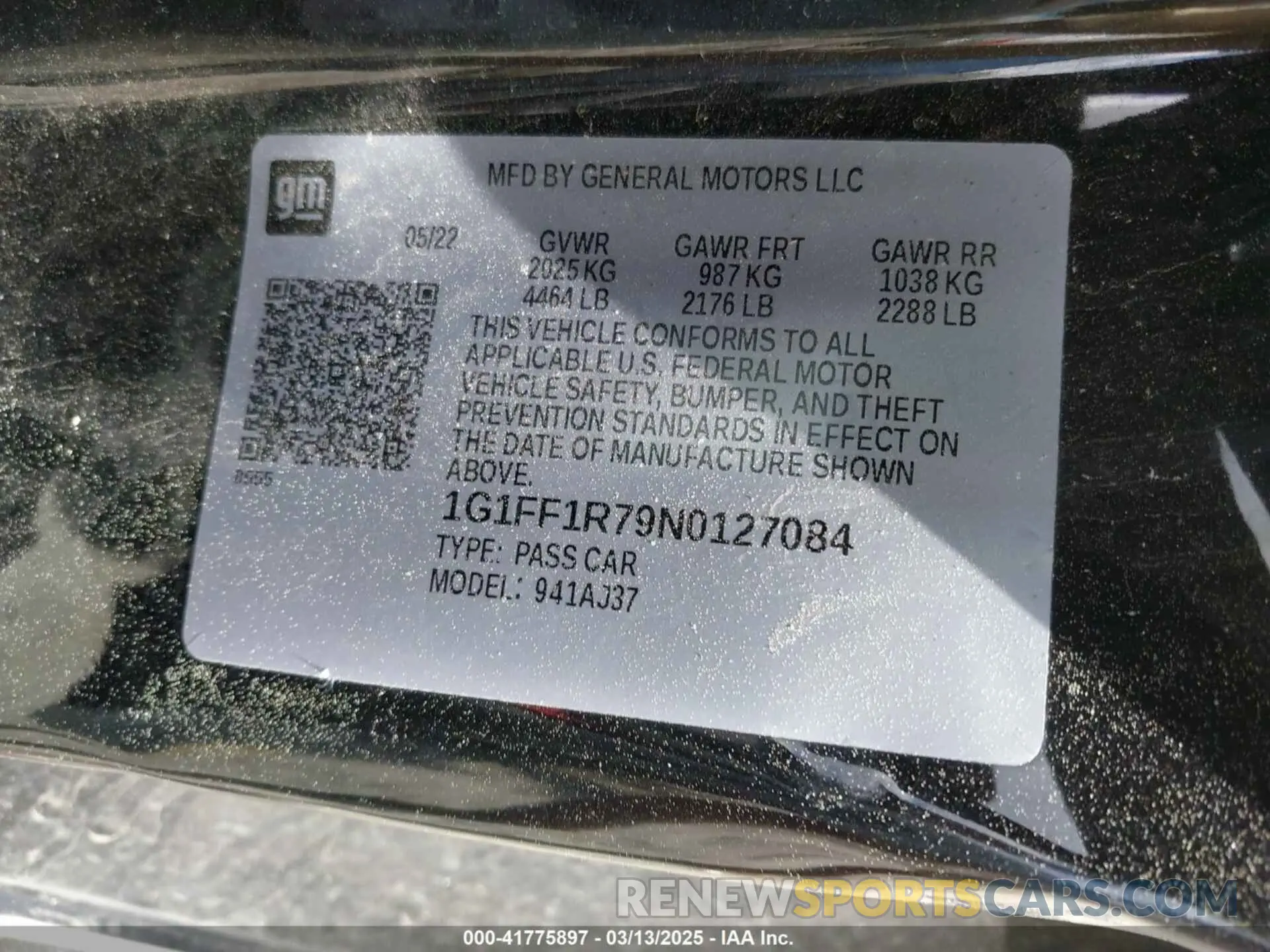 9 Photograph of a damaged car 1G1FF1R79N0127084 CHEVROLET CAMARO 2022