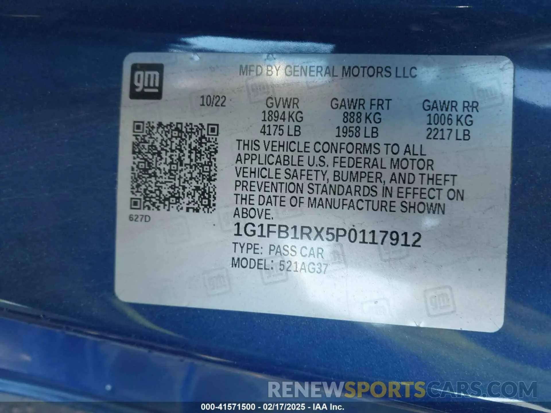 9 Photograph of a damaged car 1G1FB1RX5P0117912 CHEVROLET CAMARO 2023