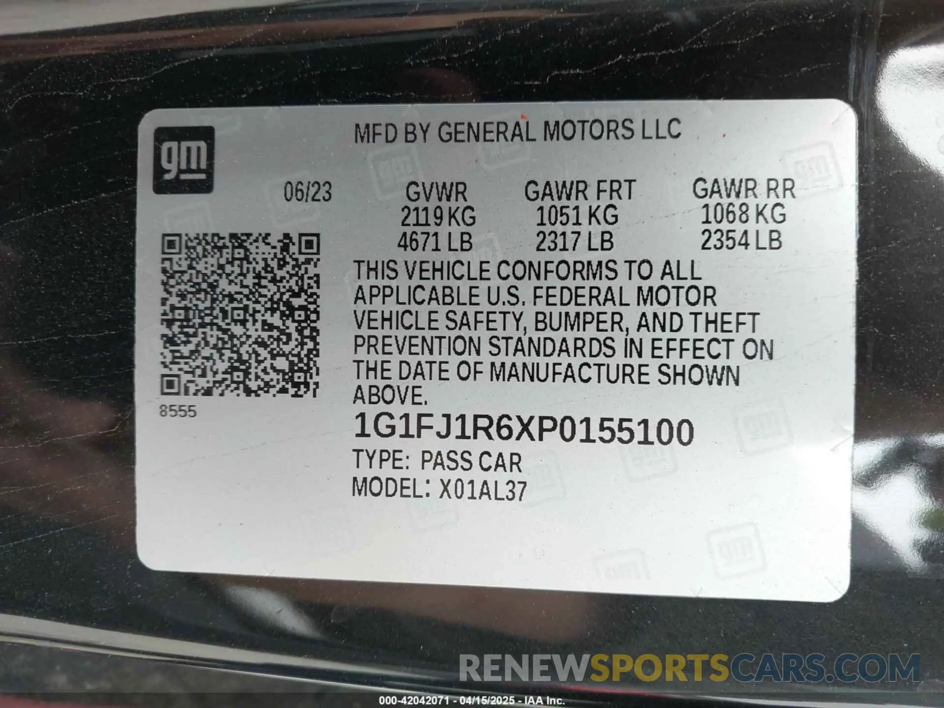 9 Photograph of a damaged car 1G1FJ1R6XP0155100 CHEVROLET CAMARO 2023