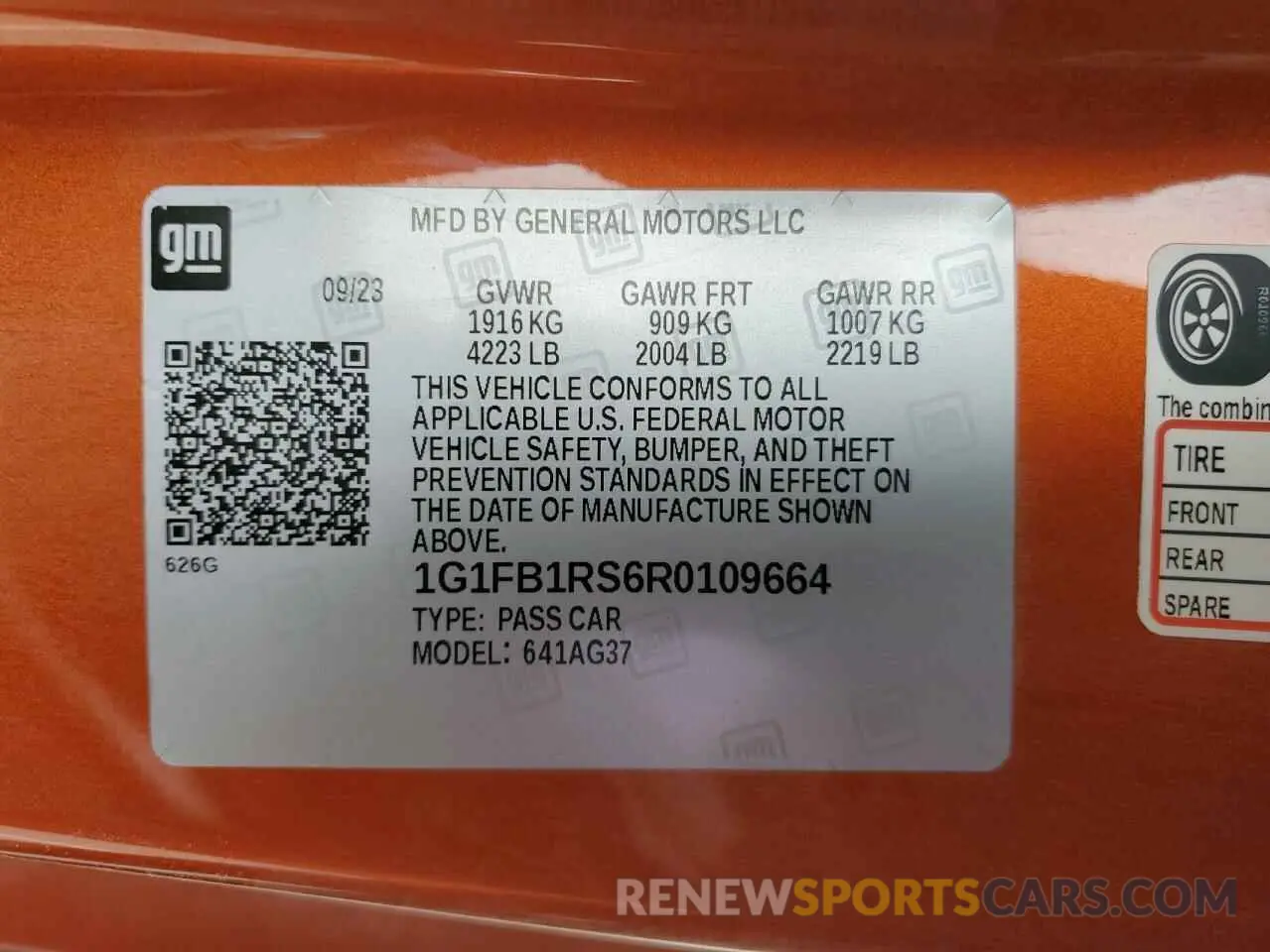 14 Photograph of a damaged car 1G1FB1RS6R0109664 CHEVROLET CAMARO 2024