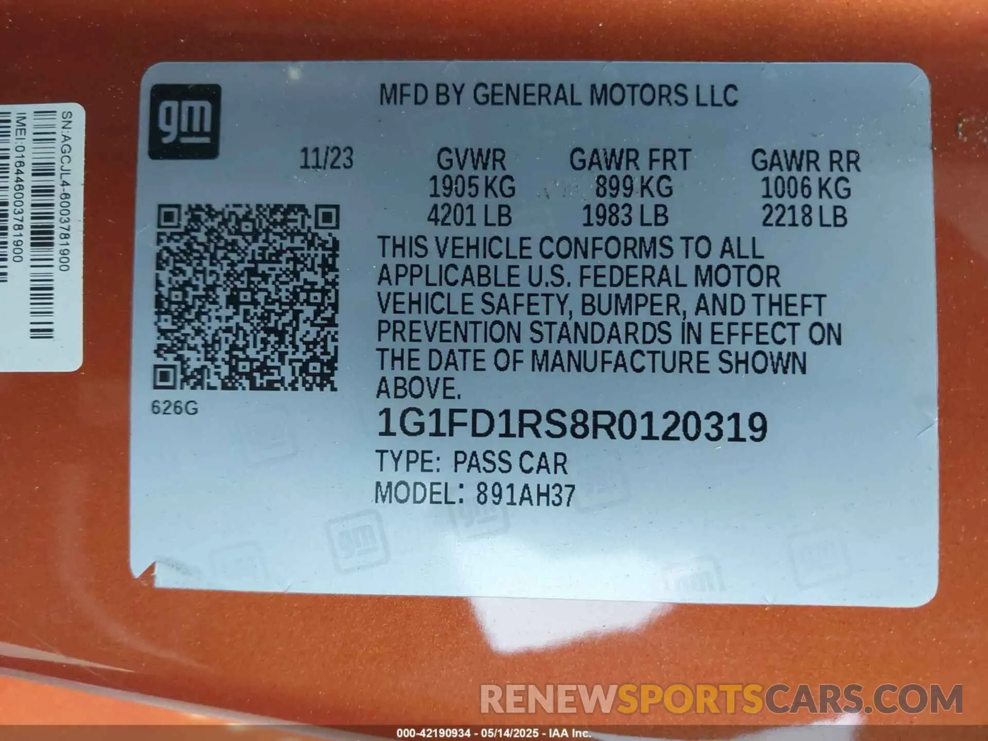 9 Photograph of a damaged car 1G1FD1RS8R0120319 CHEVROLET CAMARO 2024