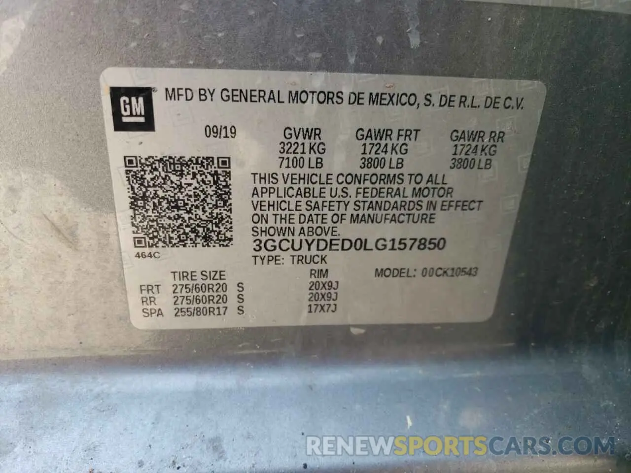 13 Photograph of a damaged car 3GCUYDED0LG157850 CHEVROLET C/K2500 2020