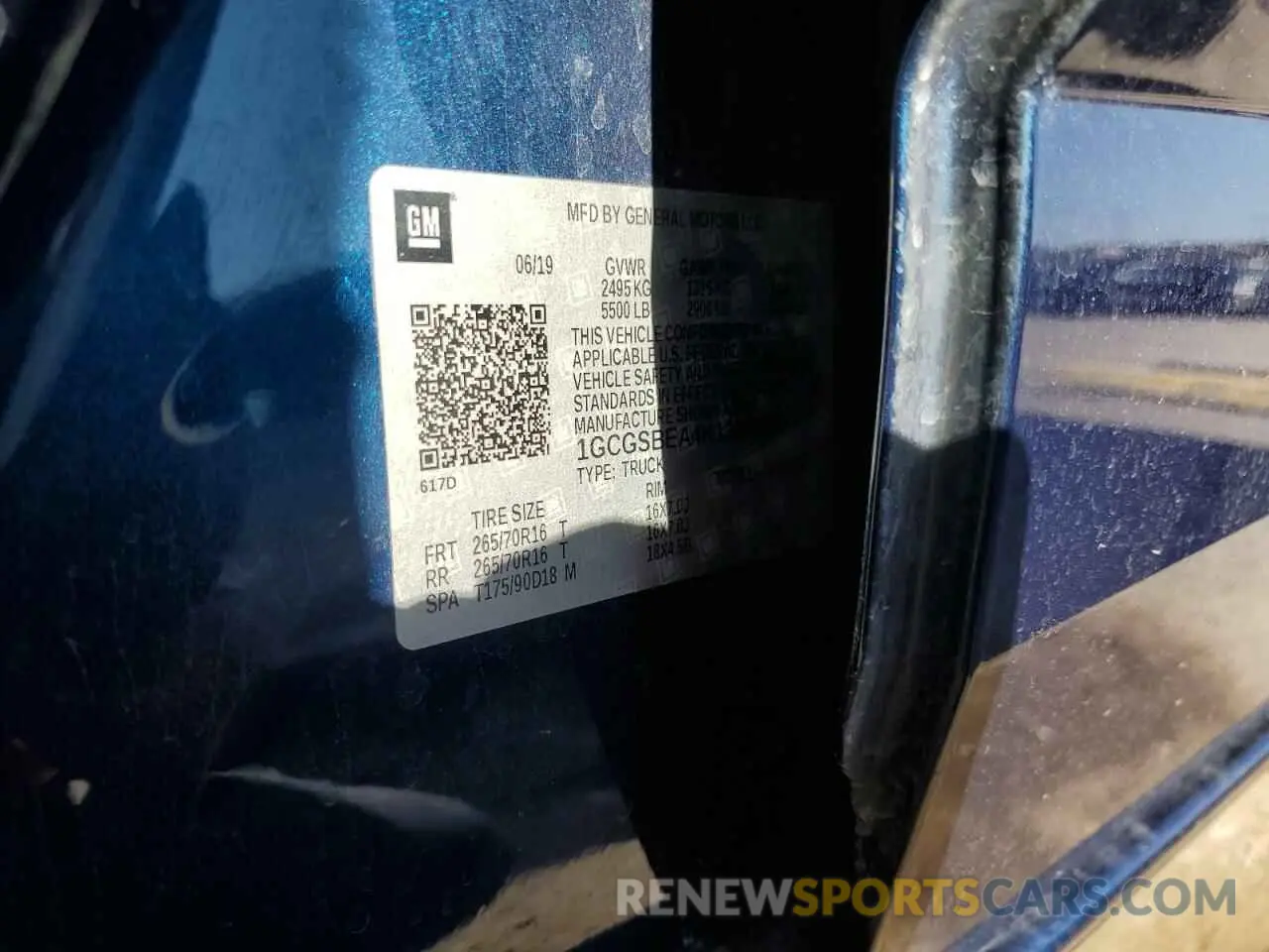 13 Photograph of a damaged car 1GCGSBEA4K1350458 CHEVROLET COLORADO 2019