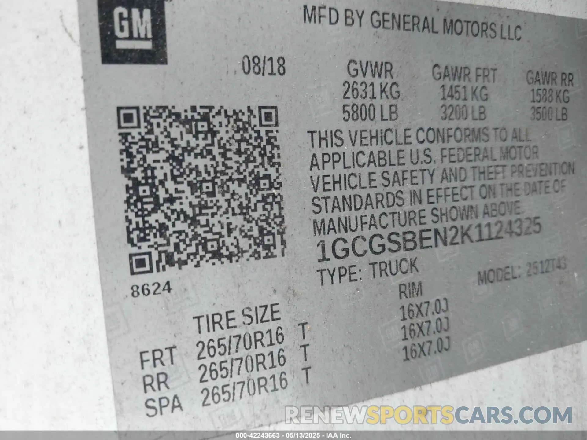 9 Photograph of a damaged car 1GCGSBEN2K1124325 CHEVROLET COLORADO 2019
