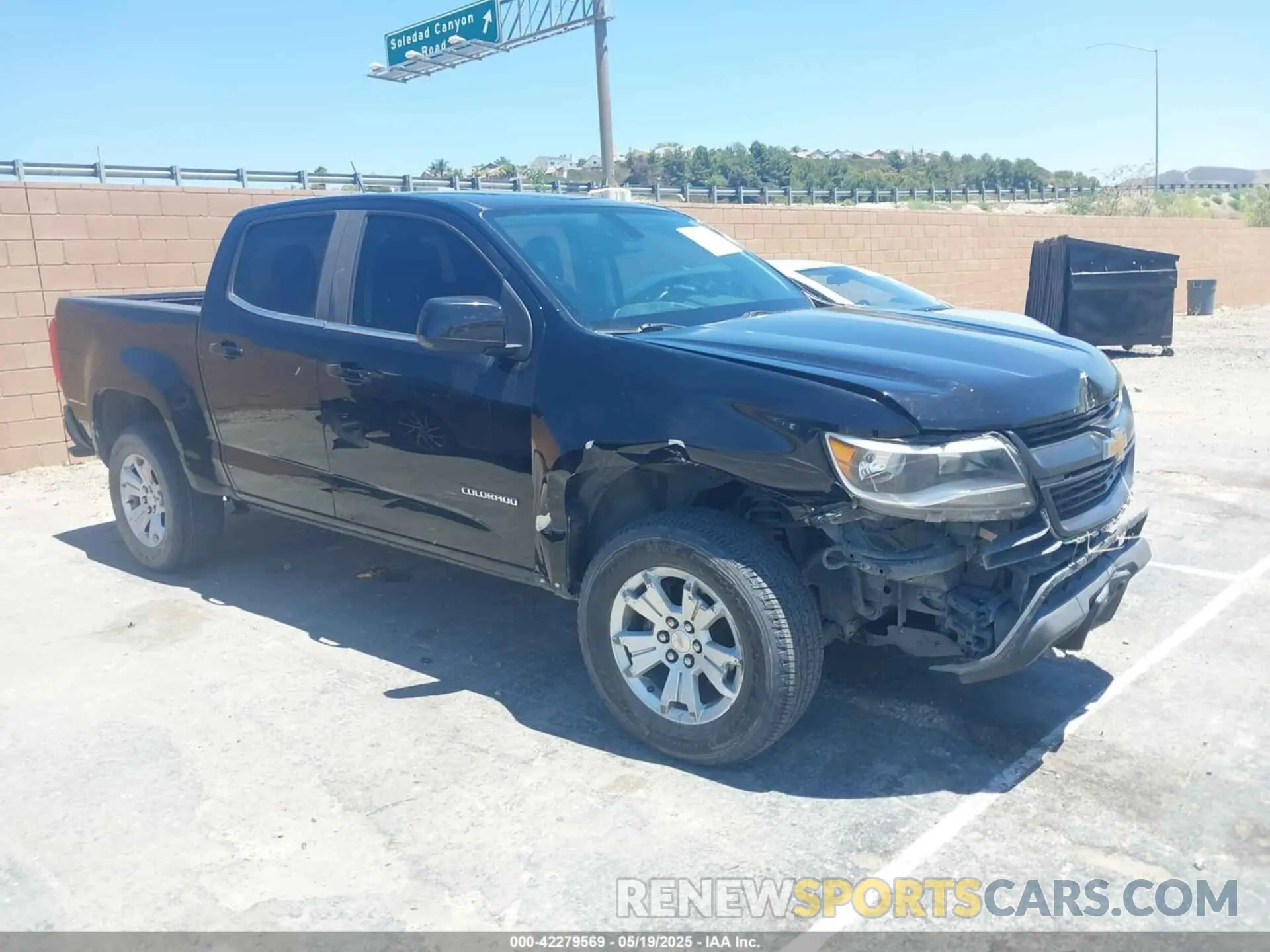 1 Photograph of a damaged car 1GCGSCEA0K1105615 CHEVROLET COLORADO 2019