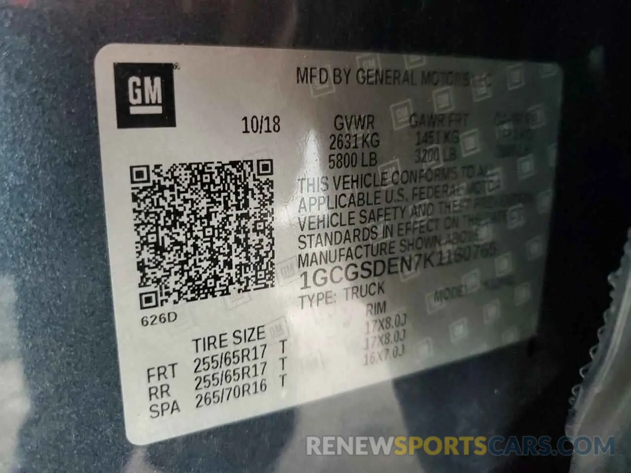 12 Photograph of a damaged car 1GCGSDEN7K1160765 CHEVROLET COLORADO 2019