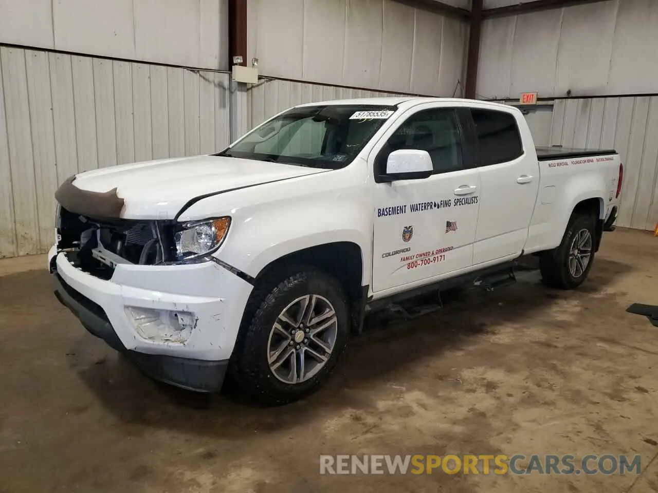 1 Photograph of a damaged car 1GCGTBEN7K1109879 CHEVROLET COLORADO 2019