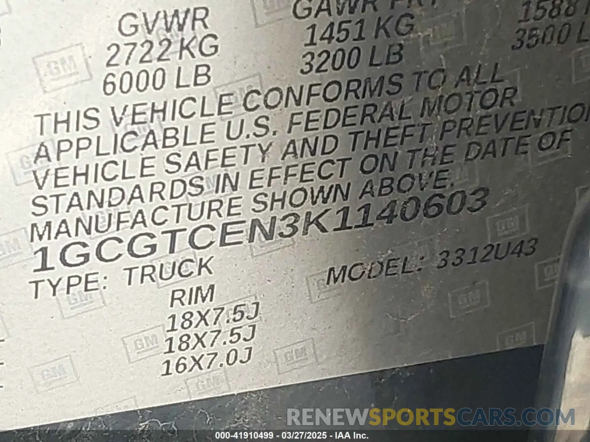 9 Photograph of a damaged car 1GCGTCEN3K1140603 CHEVROLET COLORADO 2019
