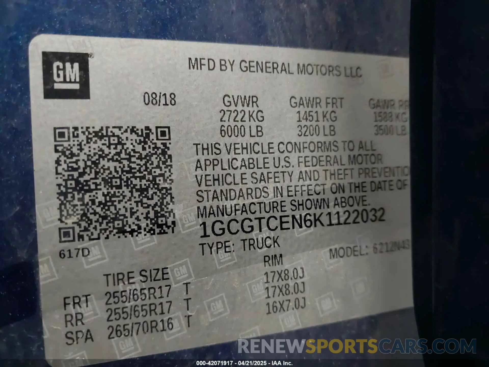 9 Photograph of a damaged car 1GCGTCEN6K1122032 CHEVROLET COLORADO 2019