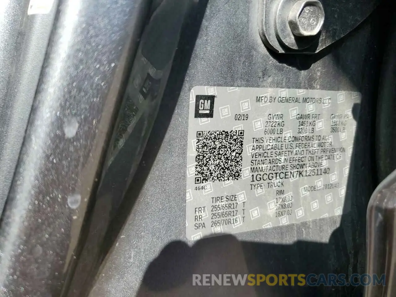 12 Photograph of a damaged car 1GCGTCEN7K1251140 CHEVROLET COLORADO 2019
