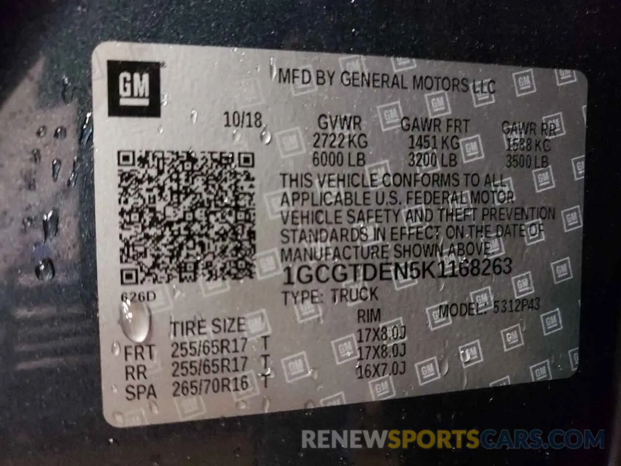 12 Photograph of a damaged car 1GCGTDEN5K1168263 CHEVROLET COLORADO 2019