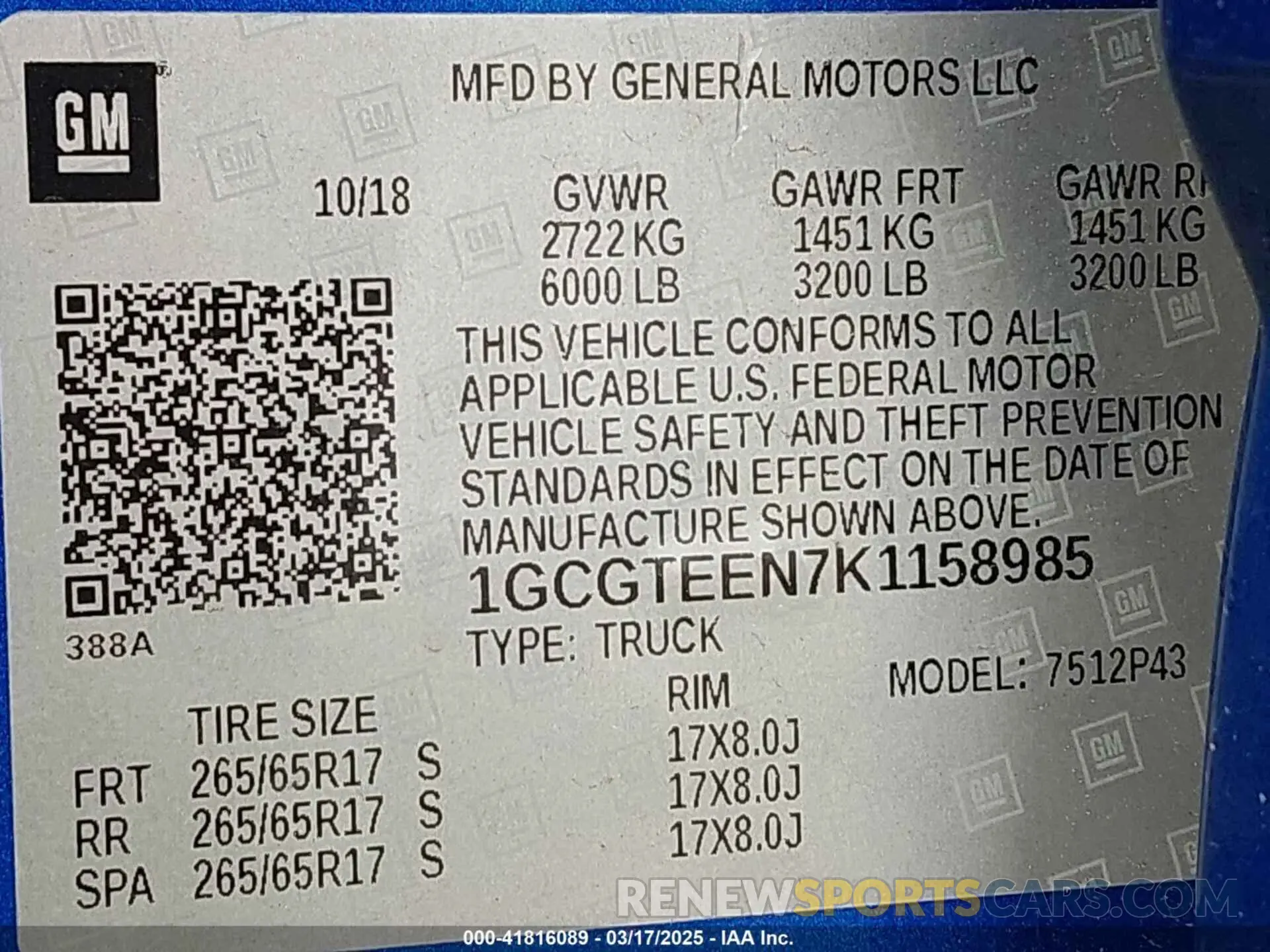 9 Photograph of a damaged car 1GCGTEEN7K1158985 CHEVROLET COLORADO 2019