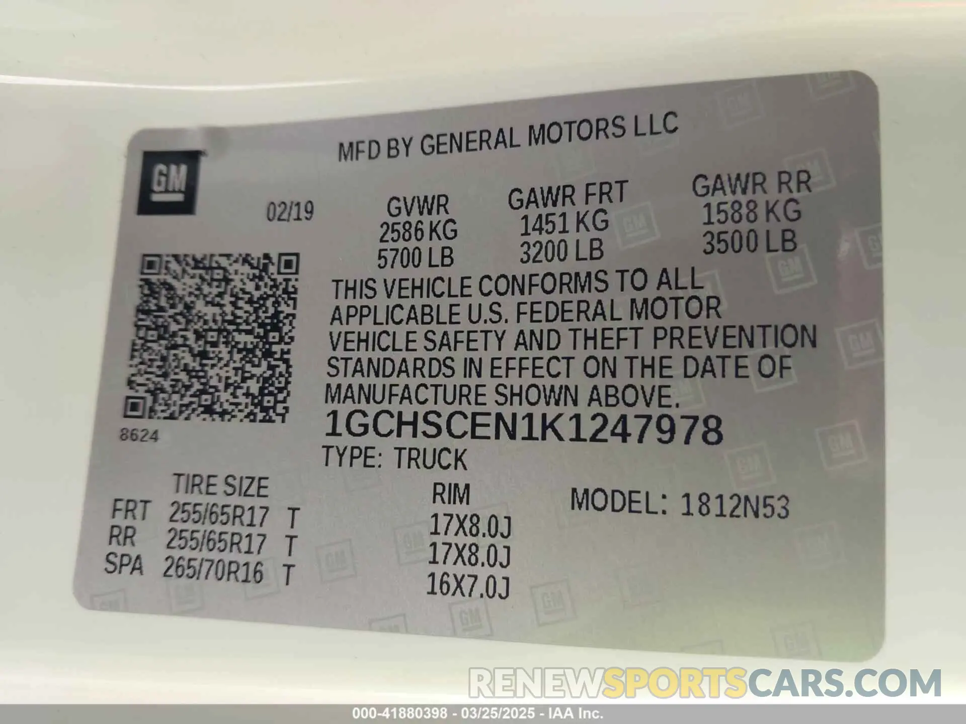 4 Photograph of a damaged car 1GCHSCEN1K1247978 CHEVROLET COLORADO 2019