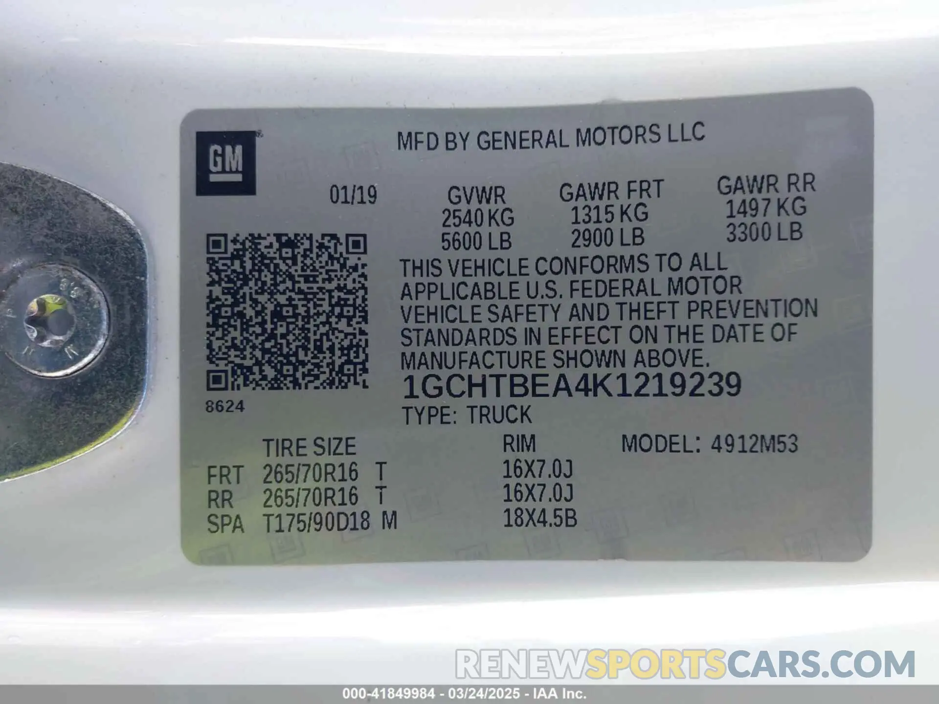 9 Photograph of a damaged car 1GCHTBEA4K1219239 CHEVROLET COLORADO 2019