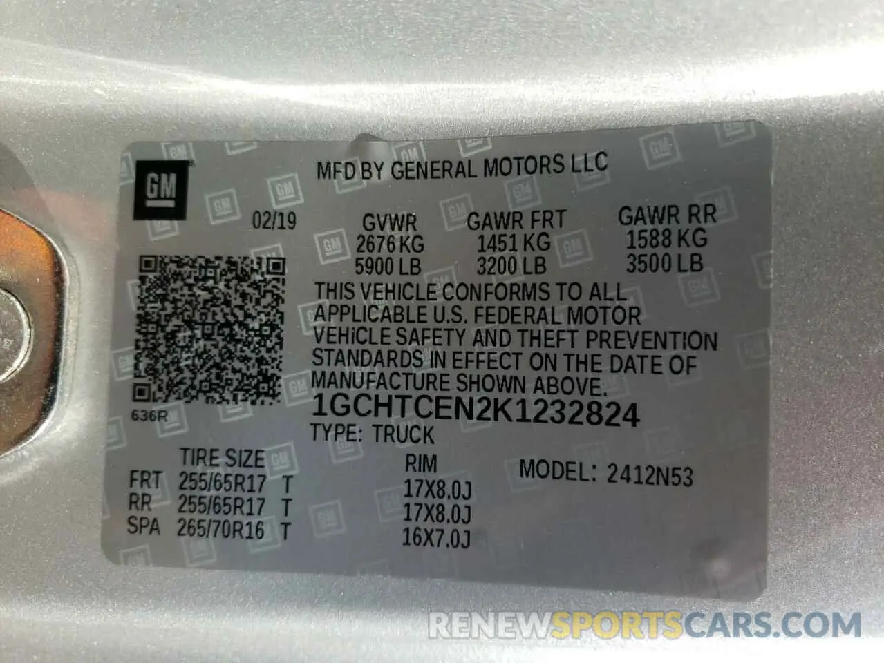14 Photograph of a damaged car 1GCHTCEN2K1232824 CHEVROLET COLORADO 2019
