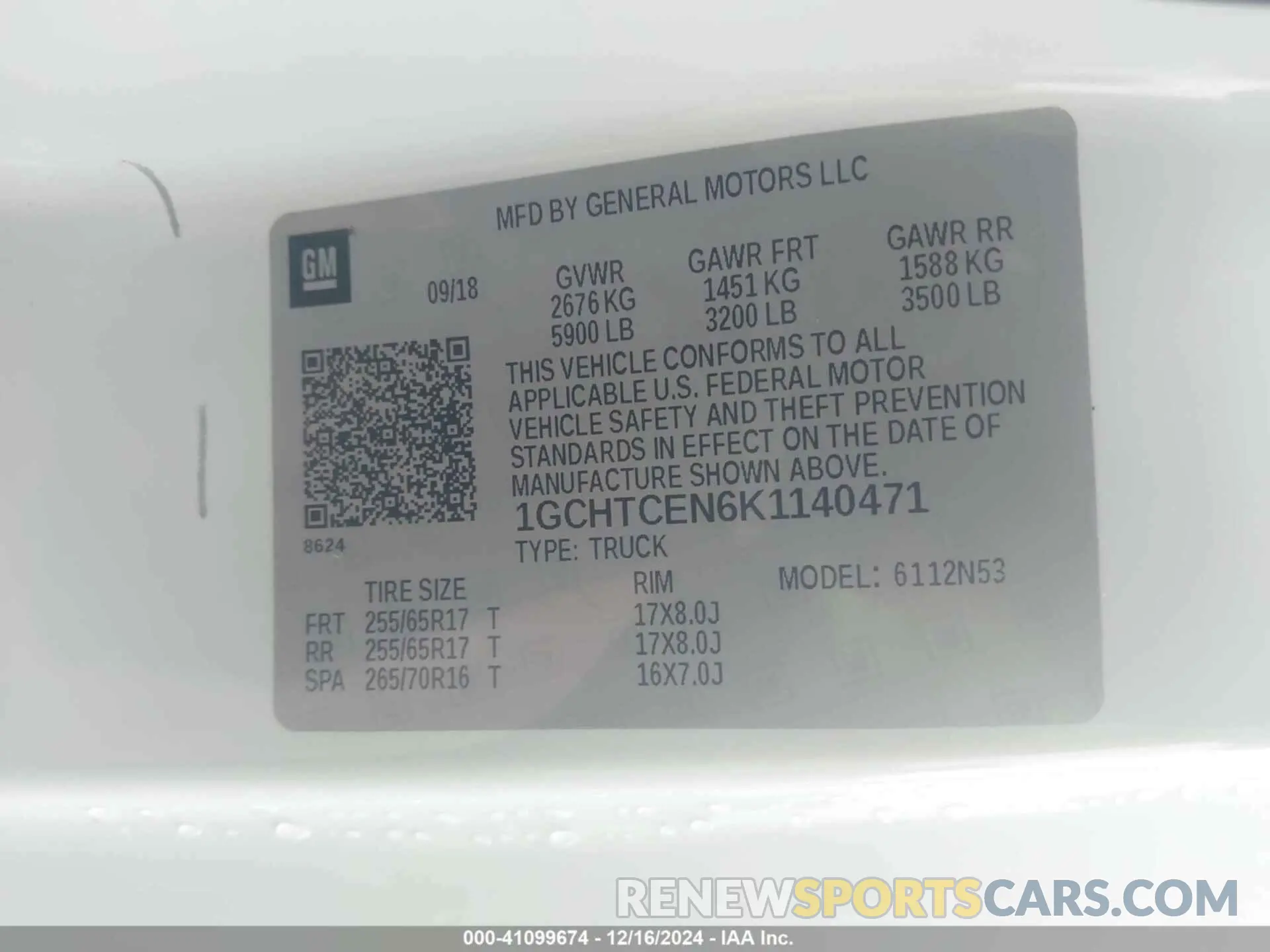 9 Photograph of a damaged car 1GCHTCEN6K1140471 CHEVROLET COLORADO 2019