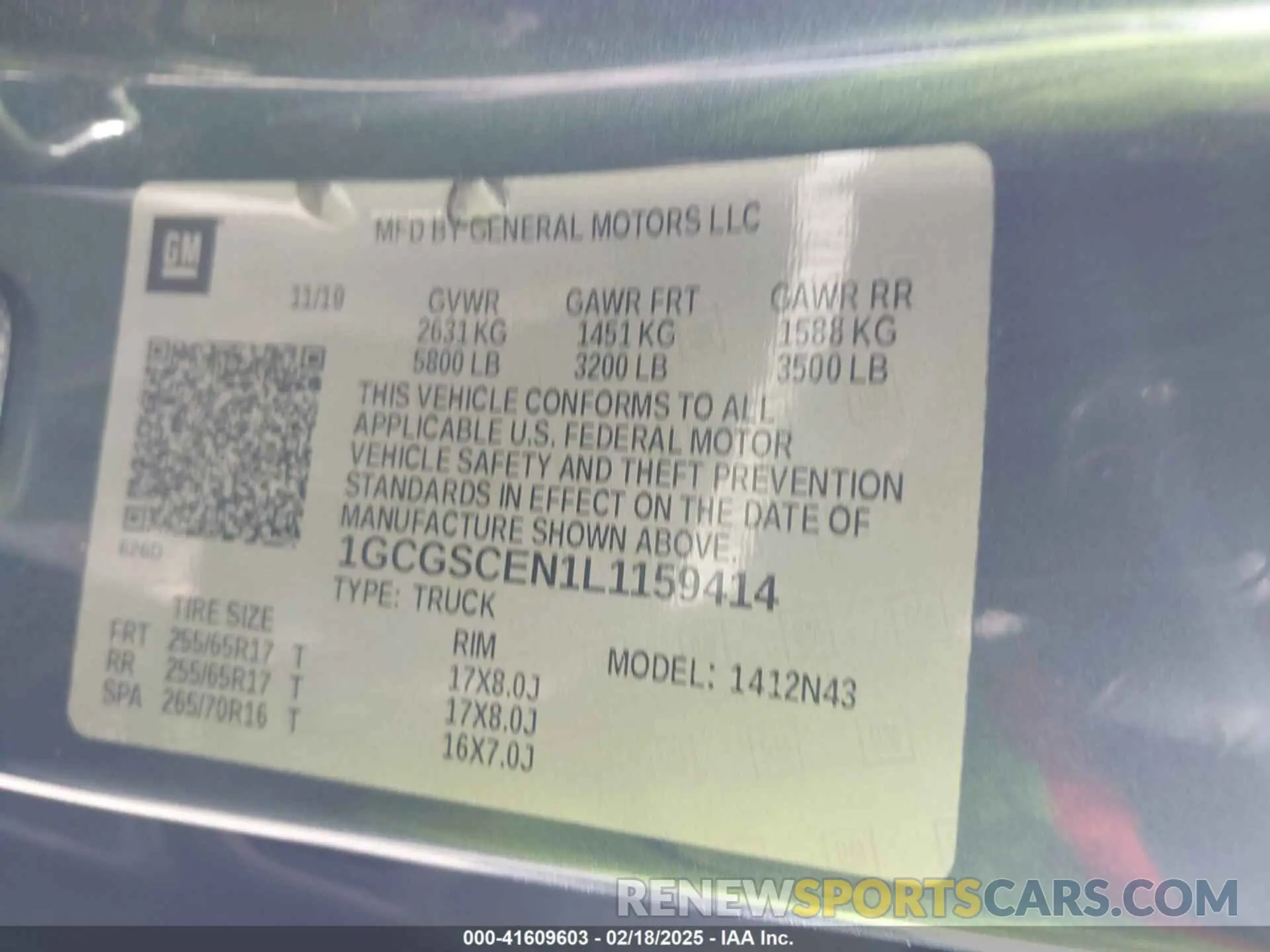 9 Photograph of a damaged car 1GCGSCEN1L1159414 CHEVROLET COLORADO 2020
