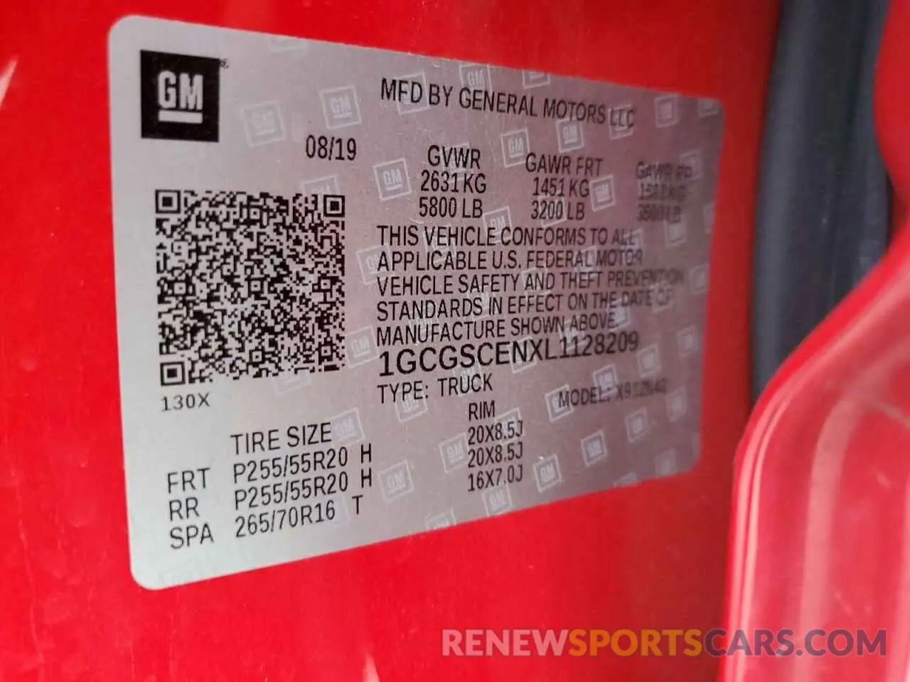 12 Photograph of a damaged car 1GCGSCENXL1128209 CHEVROLET COLORADO 2020