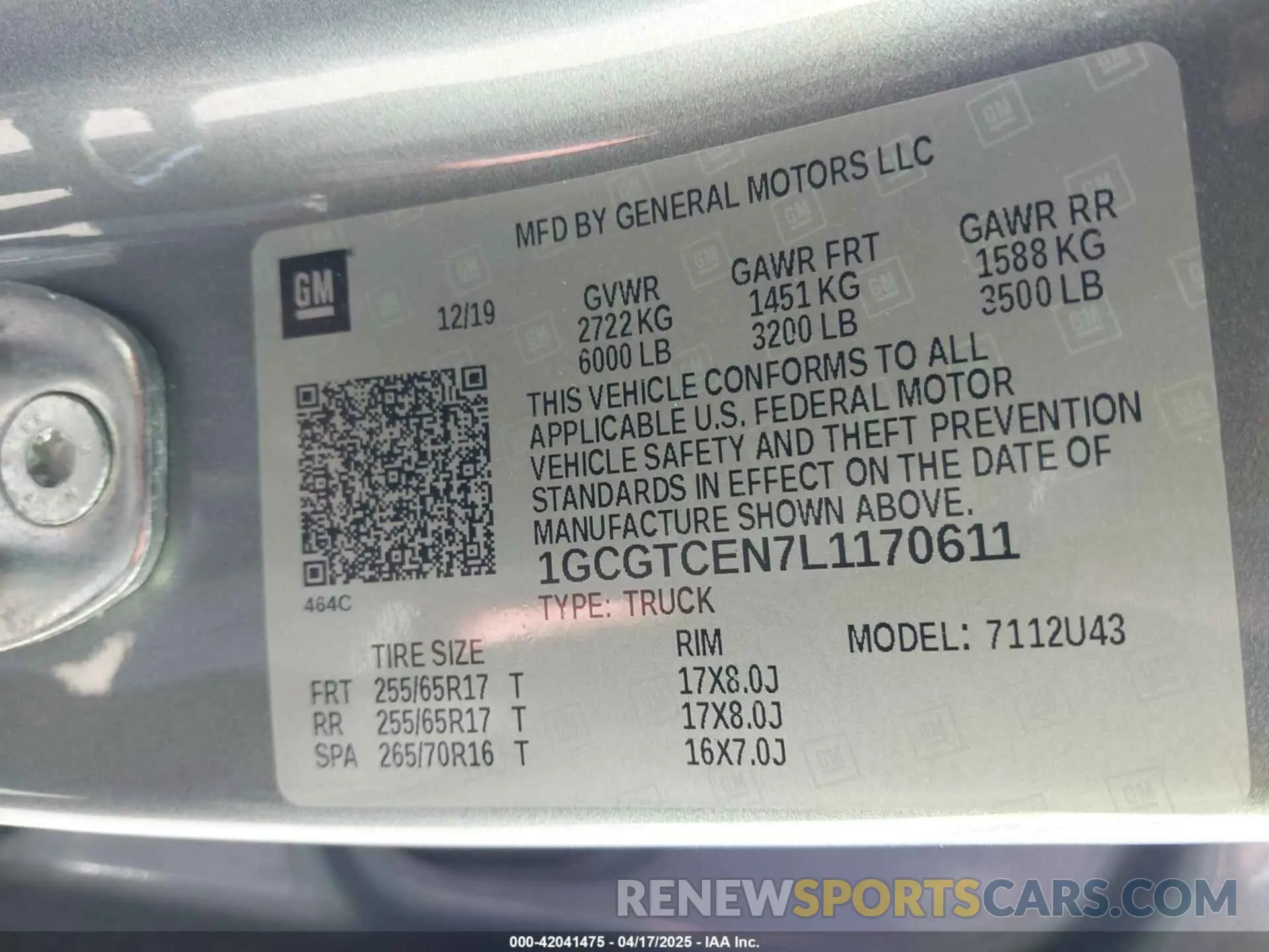 9 Photograph of a damaged car 1GCGTCEN7L1170611 CHEVROLET COLORADO 2020