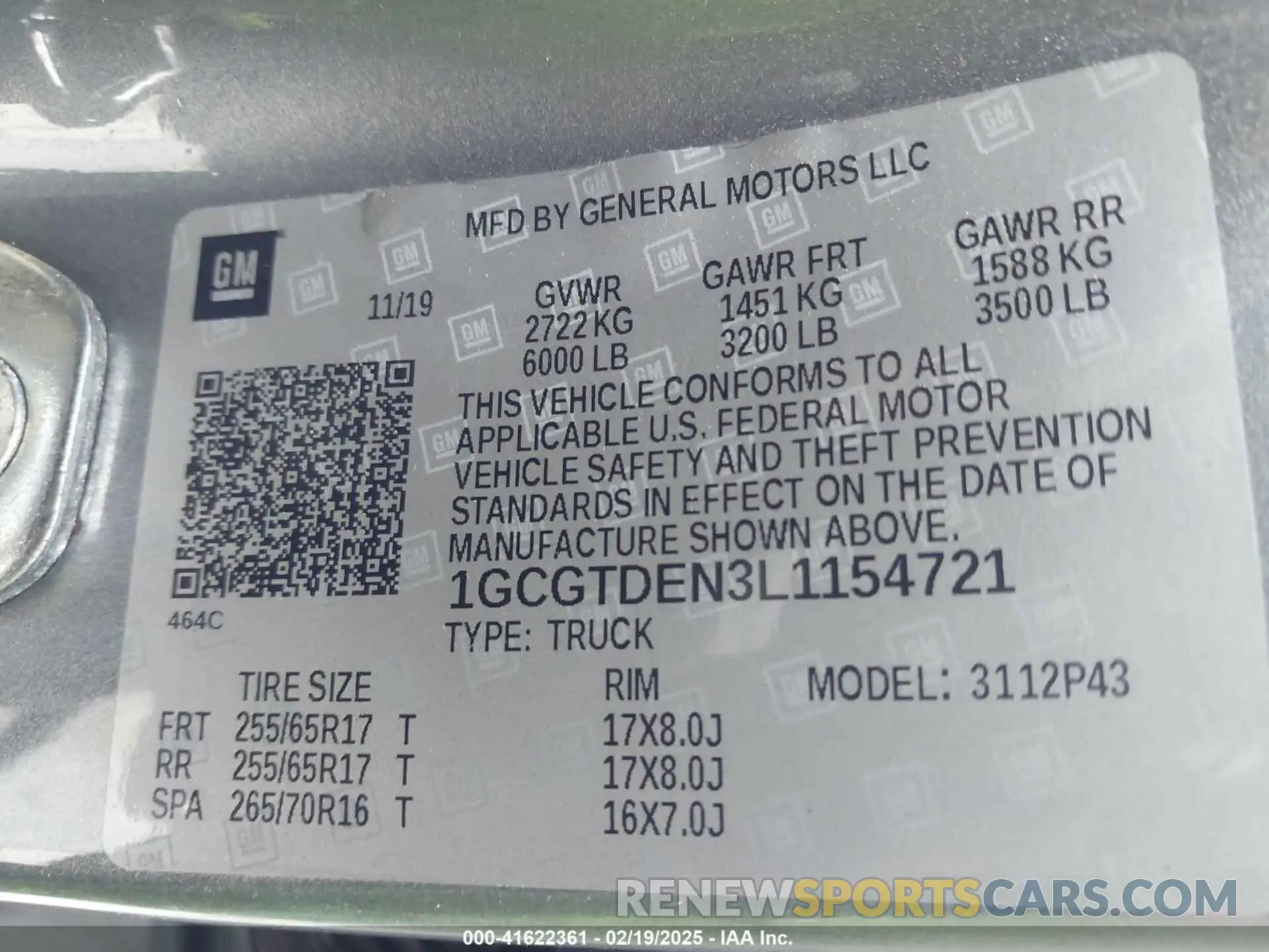9 Photograph of a damaged car 1GCGTDEN3L1154721 CHEVROLET COLORADO 2020