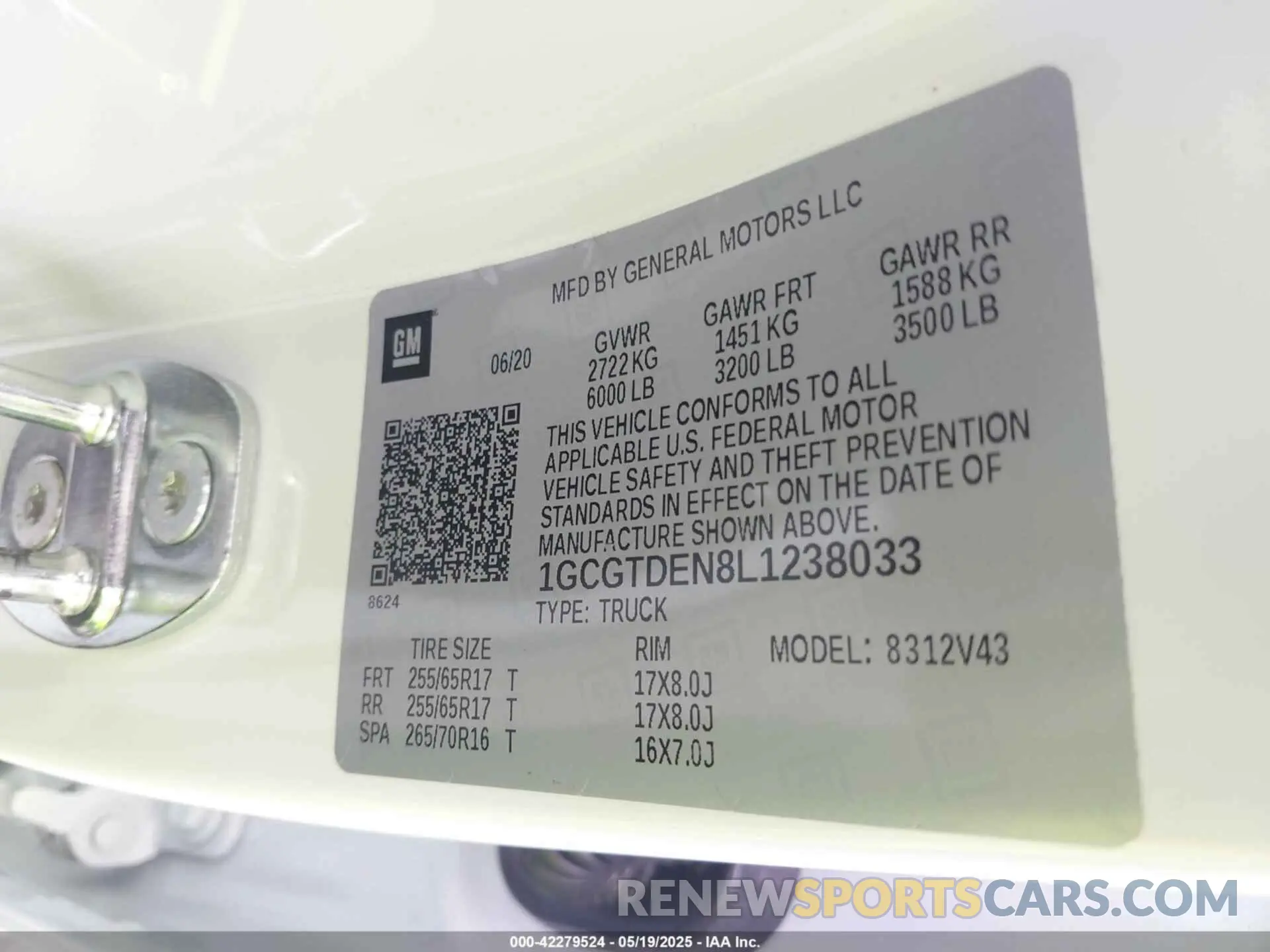 9 Photograph of a damaged car 1GCGTDEN8L1238033 CHEVROLET COLORADO 2020