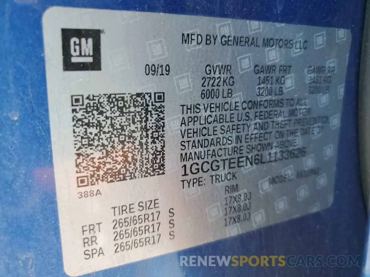 12 Photograph of a damaged car 1GCGTEEN6L1133626 CHEVROLET COLORADO 2020