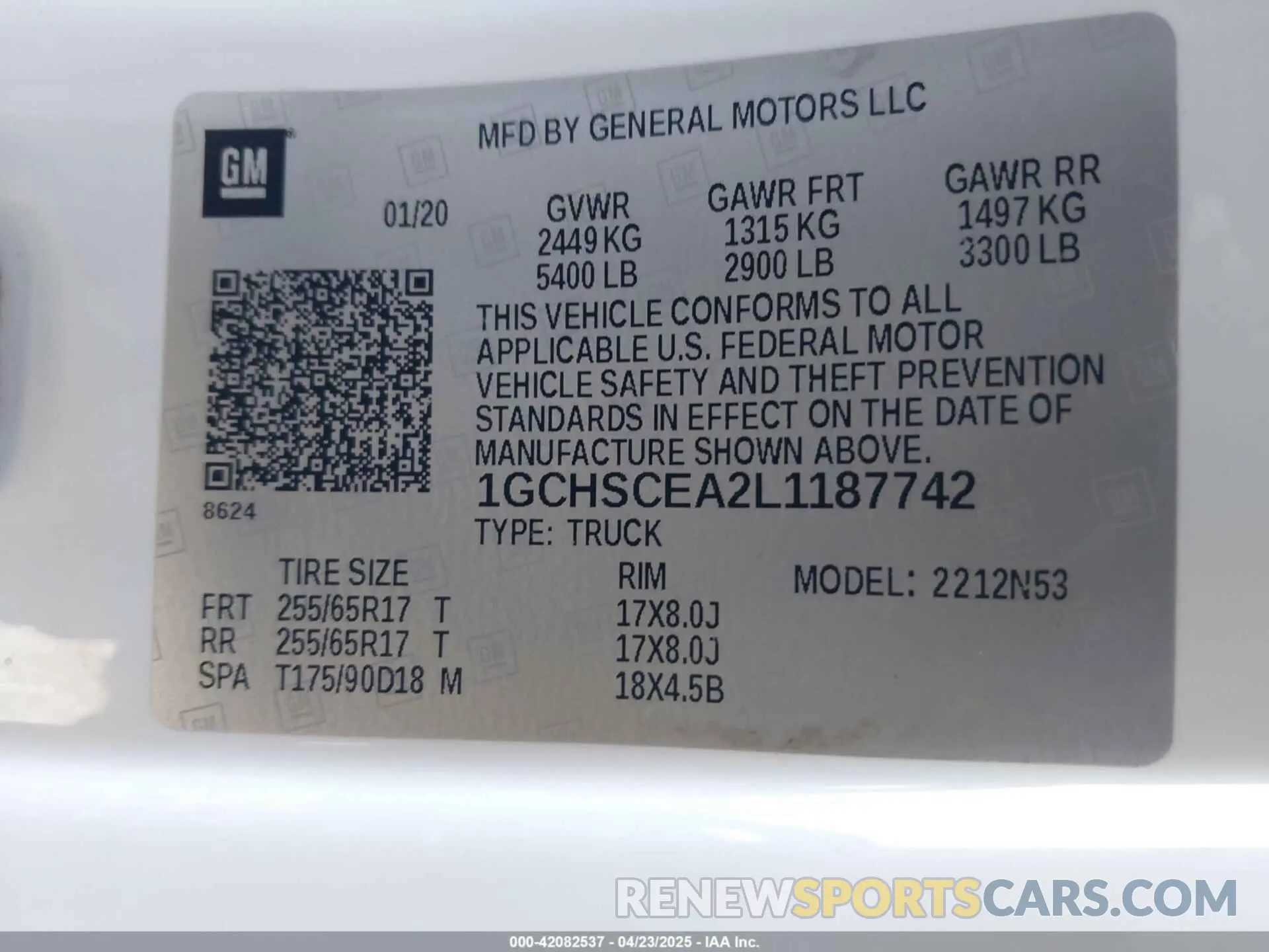 9 Photograph of a damaged car 1GCHSCEA2L1187742 CHEVROLET COLORADO 2020