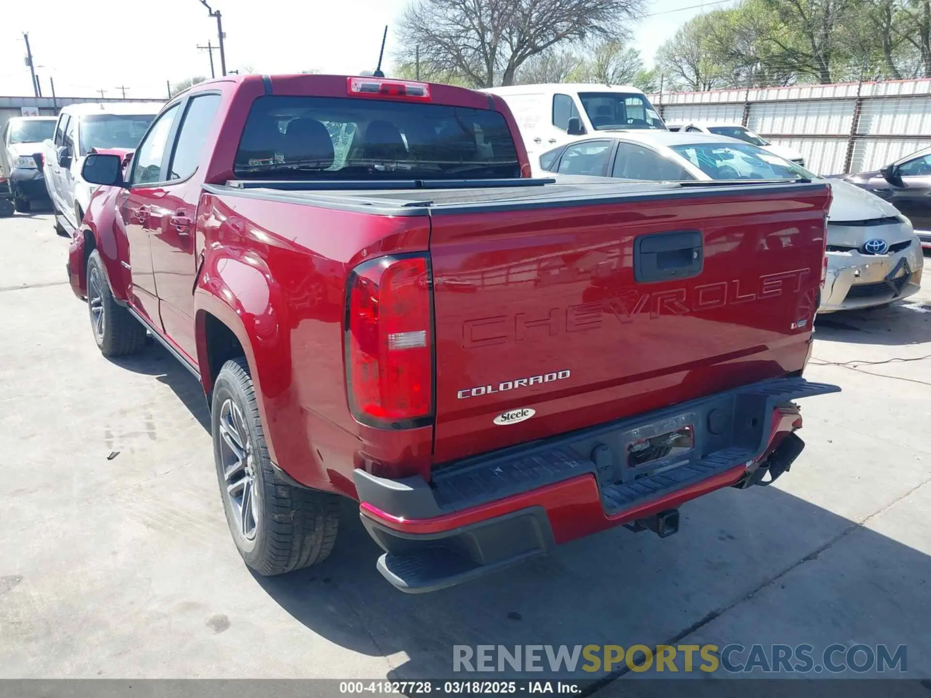 3 Photograph of a damaged car 1GCGSBEN1M1101105 CHEVROLET COLORADO 2021