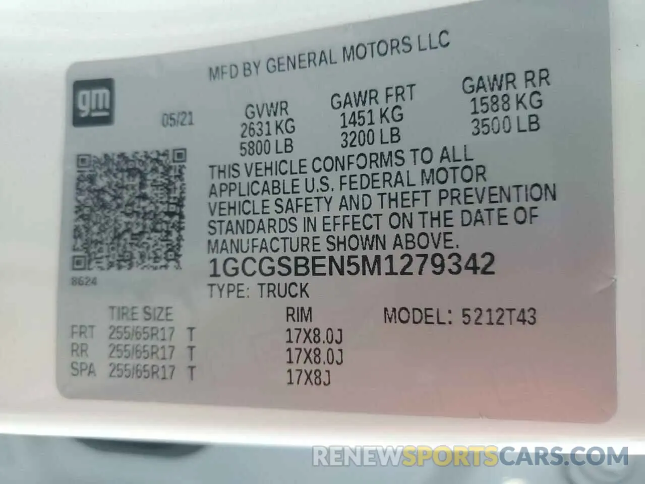 12 Photograph of a damaged car 1GCGSBEN5M1279342 CHEVROLET COLORADO 2021