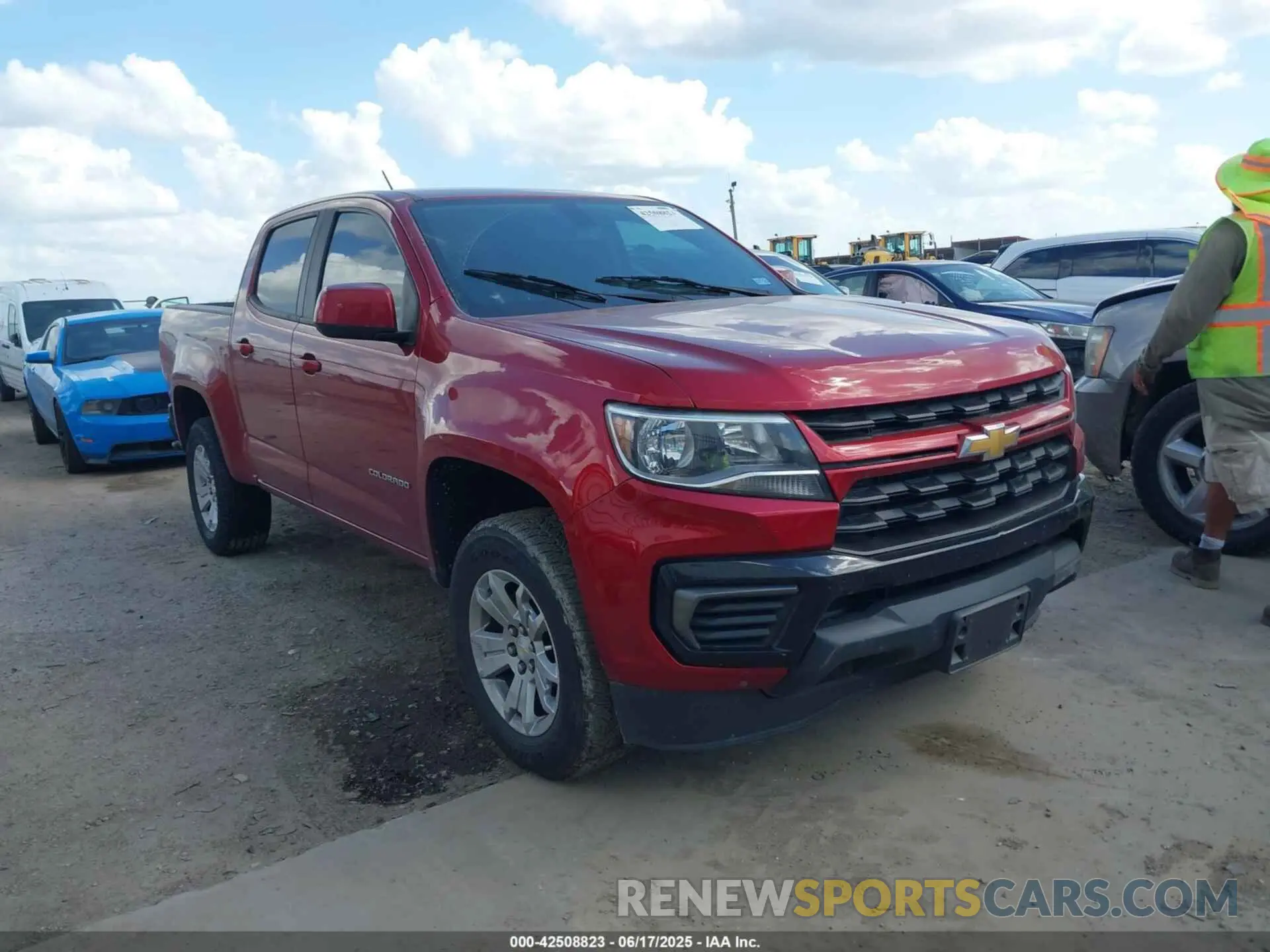 1 Photograph of a damaged car 1GCGSCEN2M1125953 CHEVROLET COLORADO 2021