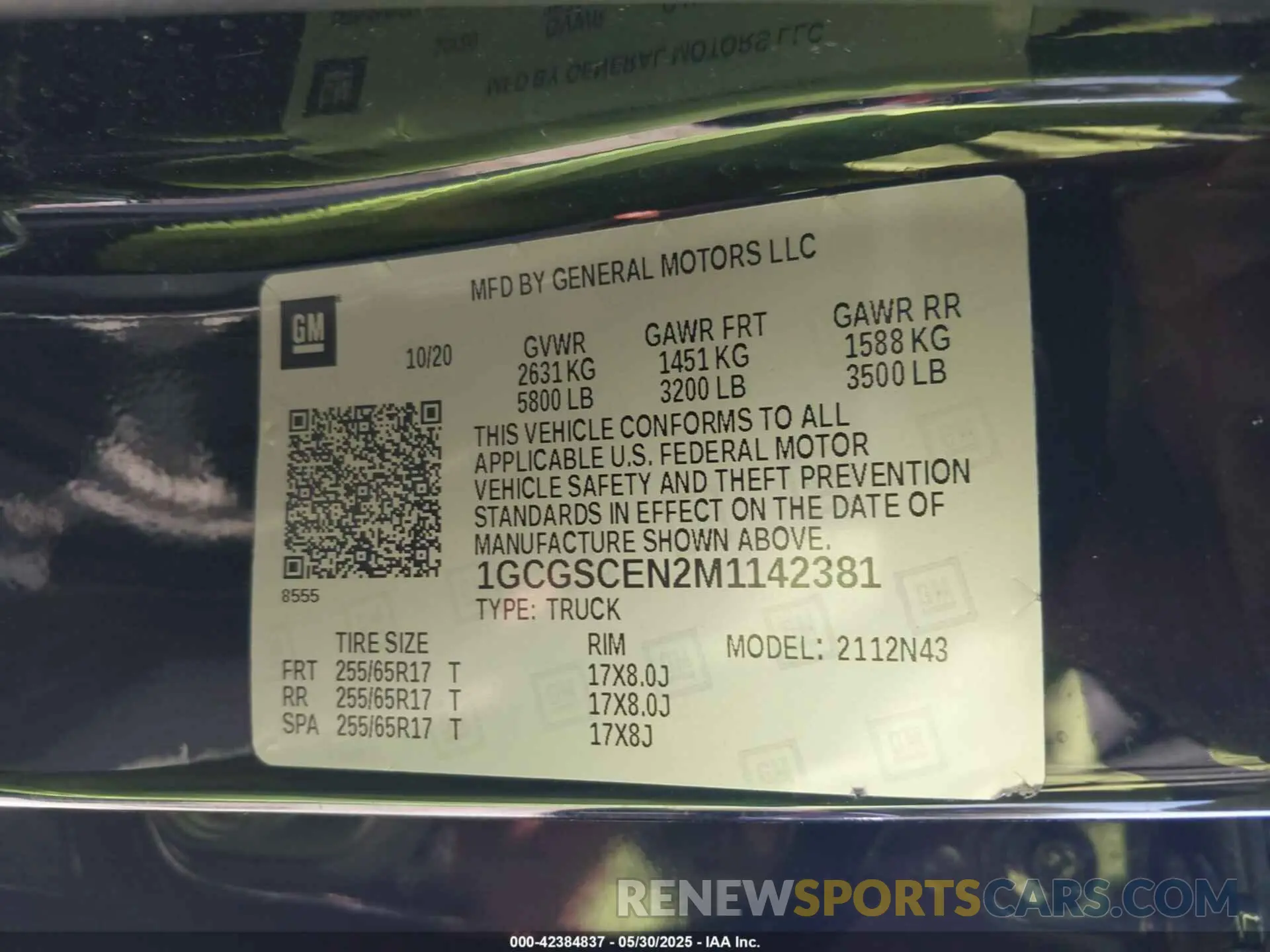 9 Photograph of a damaged car 1GCGSCEN2M1142381 CHEVROLET COLORADO 2021