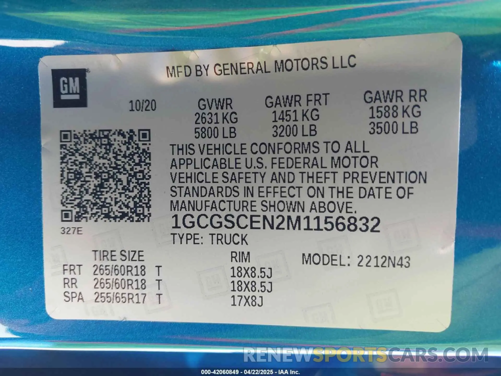 9 Photograph of a damaged car 1GCGSCEN2M1156832 CHEVROLET COLORADO 2021