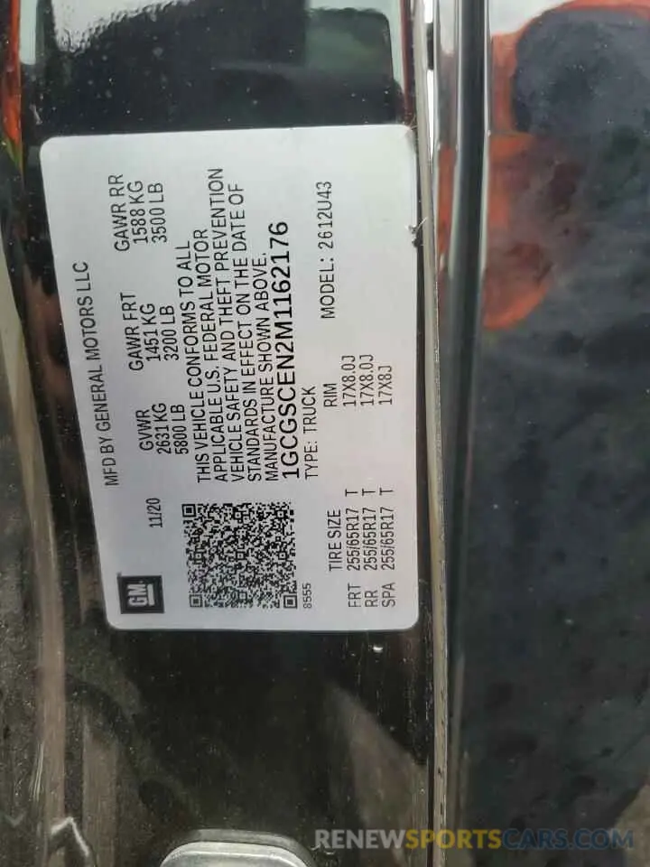 12 Photograph of a damaged car 1GCGSCEN2M1162176 CHEVROLET COLORADO 2021
