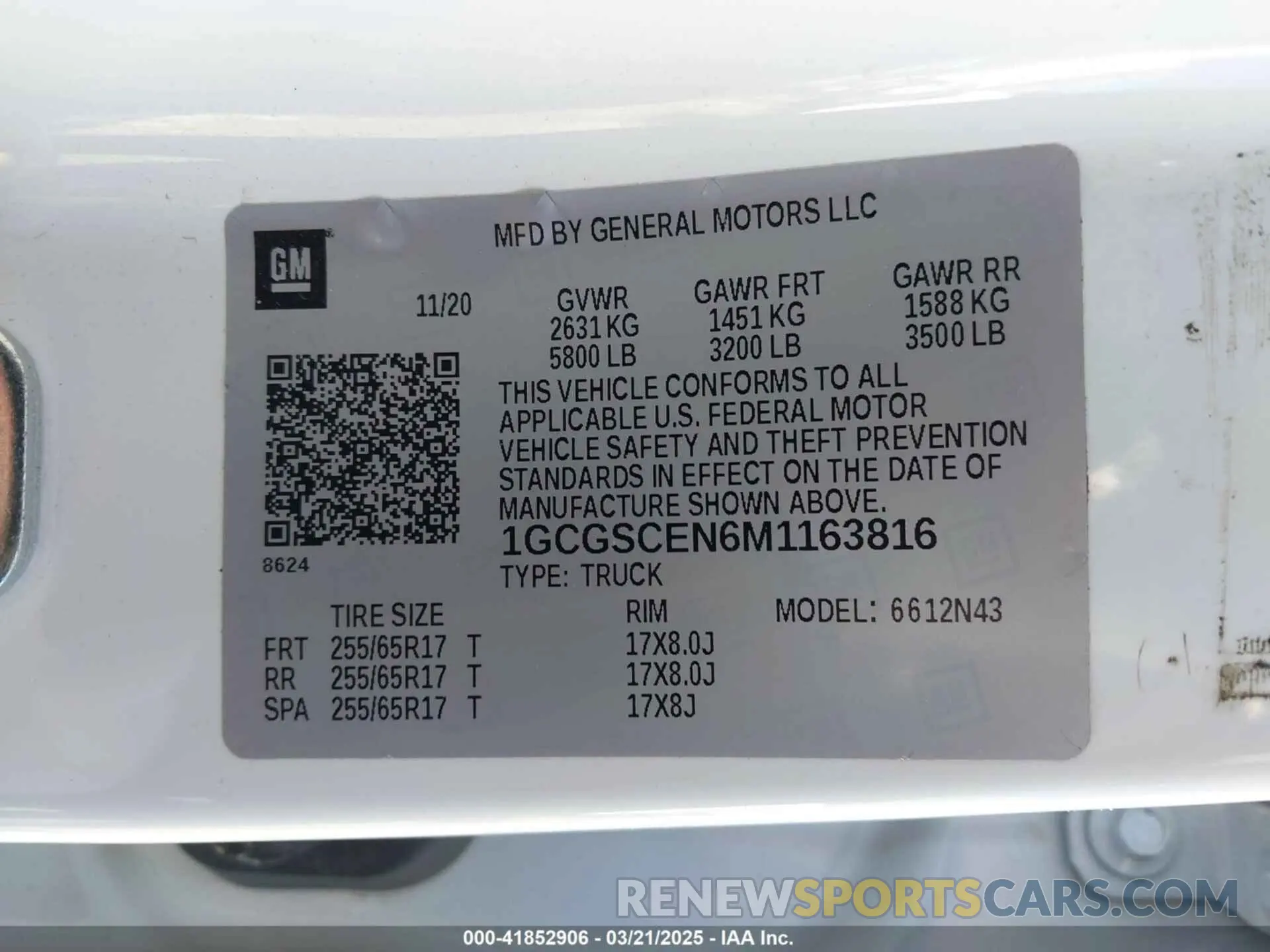 9 Photograph of a damaged car 1GCGSCEN6M1163816 CHEVROLET COLORADO 2021