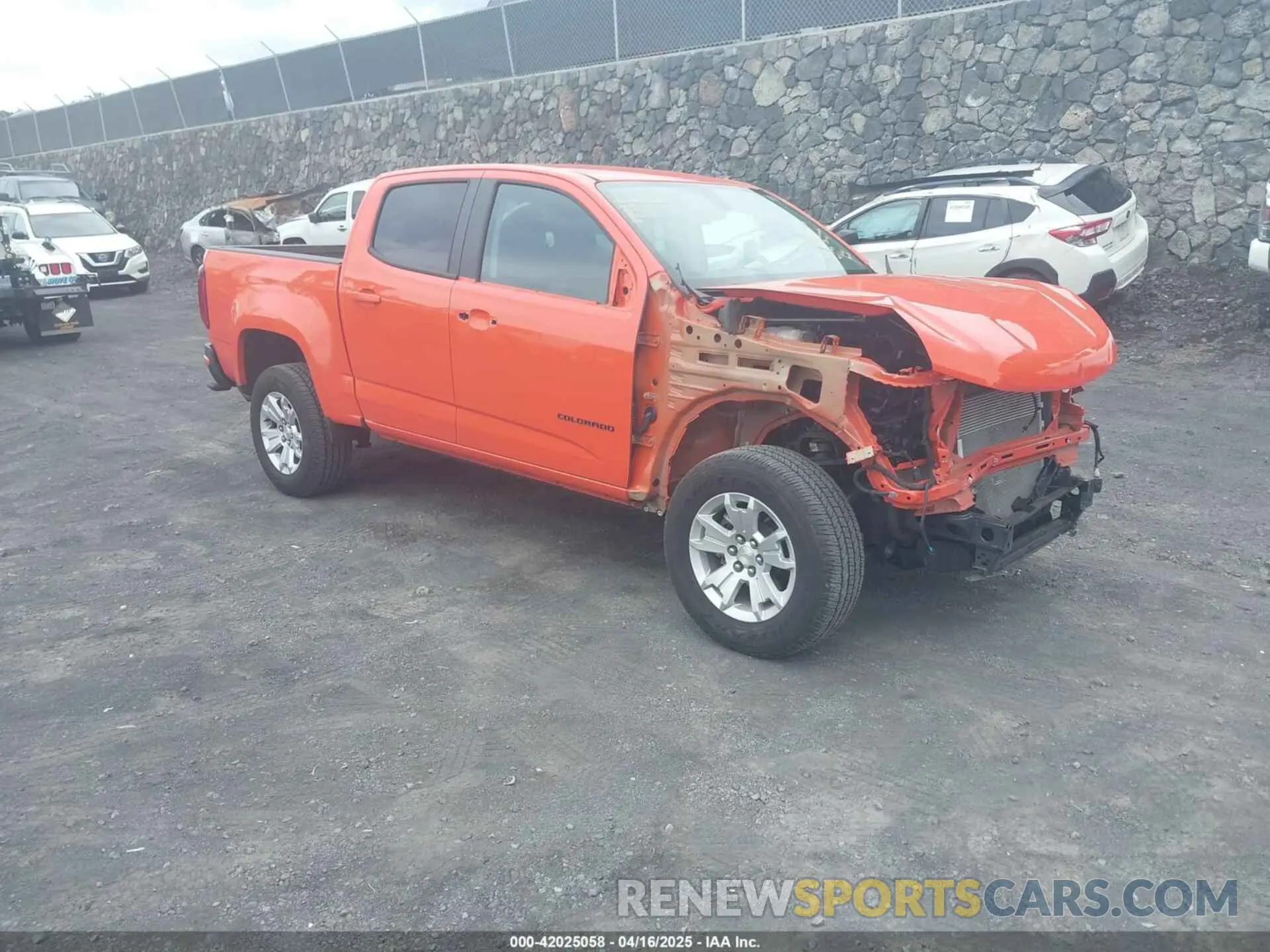 1 Photograph of a damaged car 1GCGSCENXM1297969 CHEVROLET COLORADO 2021