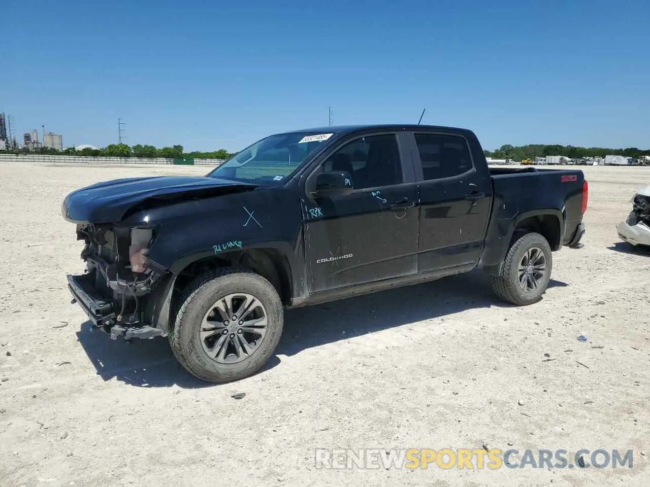 1 Photograph of a damaged car 1GCGSDEN1M1227685 CHEVROLET COLORADO 2021