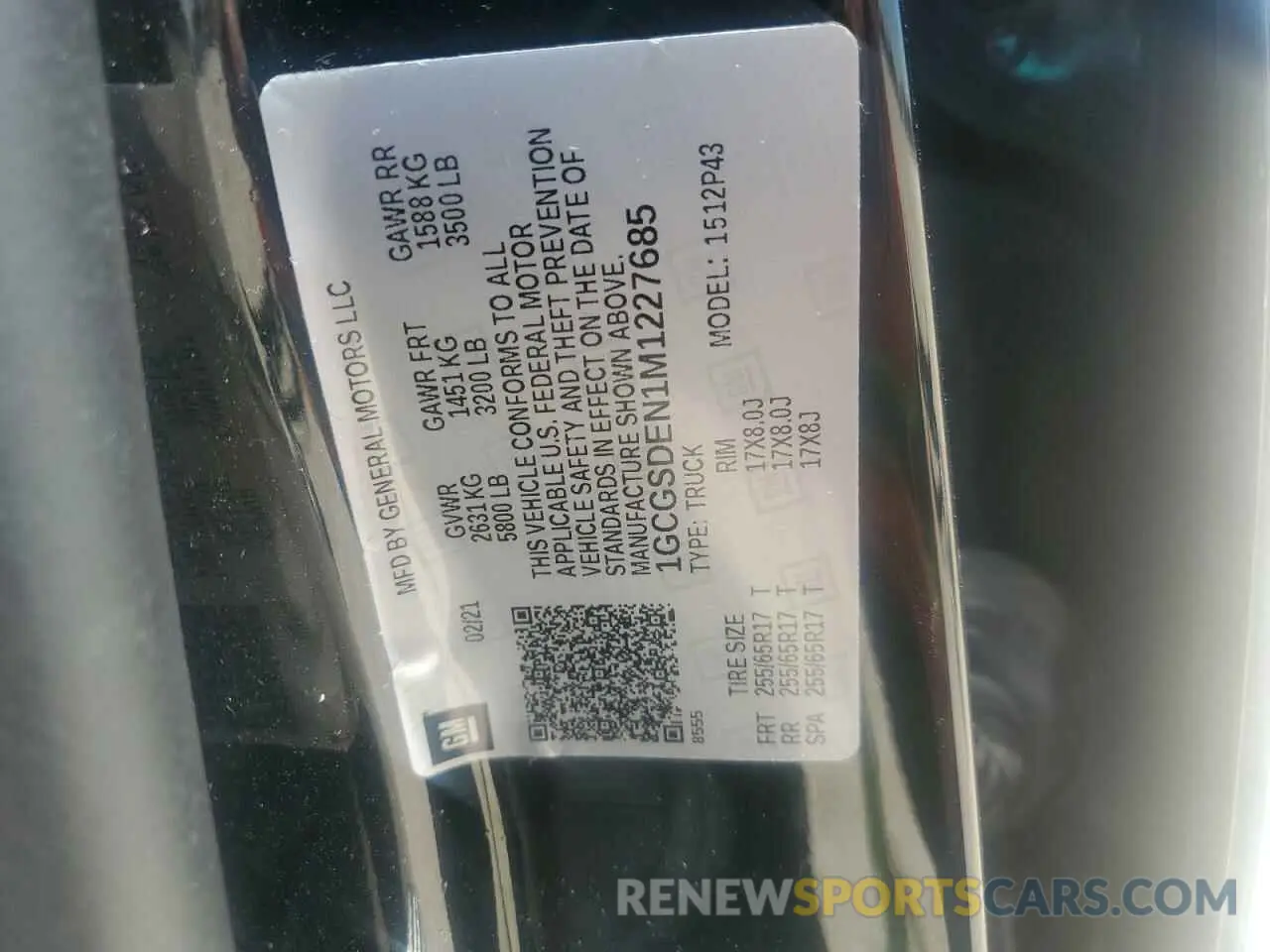 13 Photograph of a damaged car 1GCGSDEN1M1227685 CHEVROLET COLORADO 2021