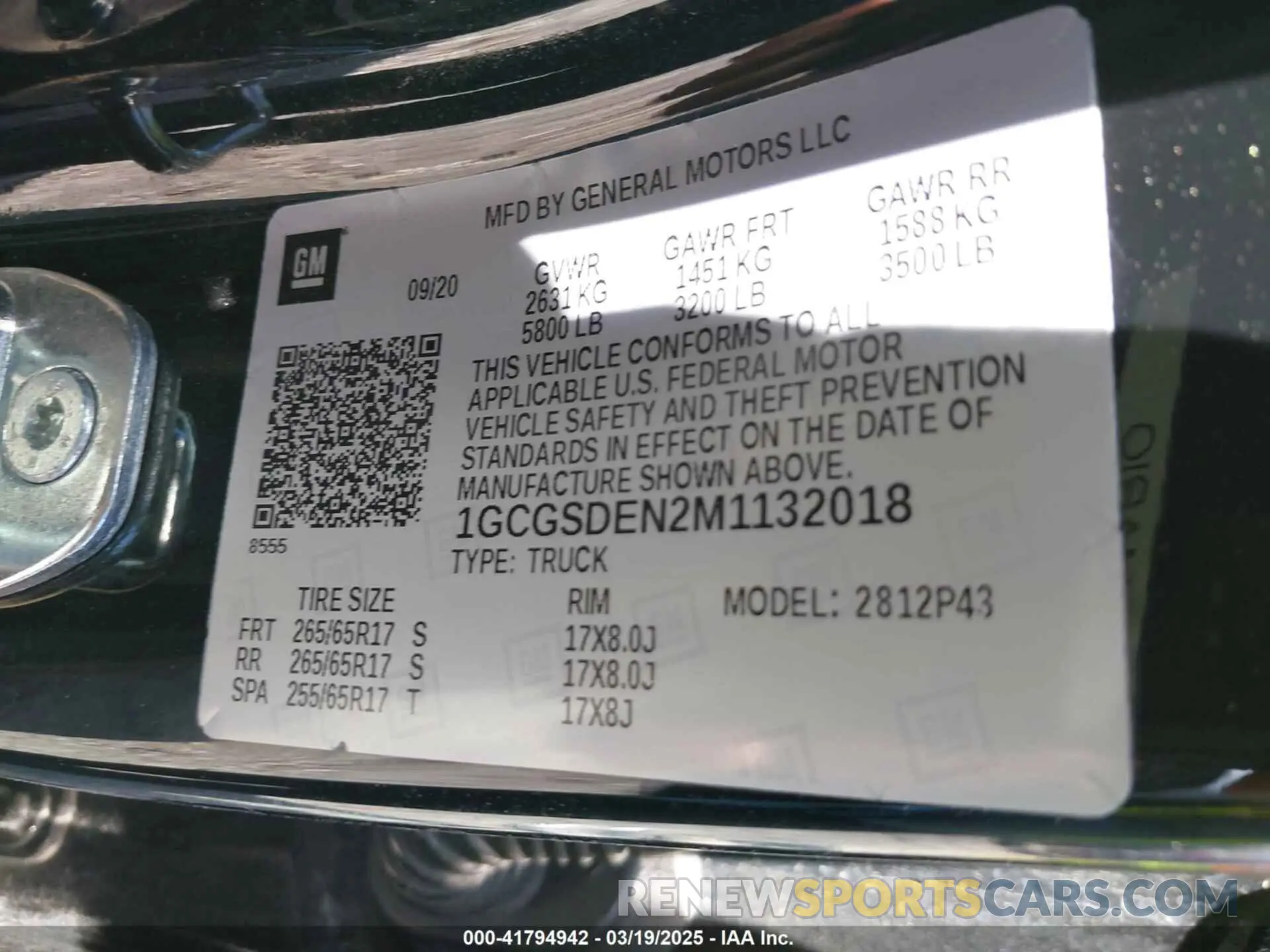 9 Photograph of a damaged car 1GCGSDEN2M1132018 CHEVROLET COLORADO 2021