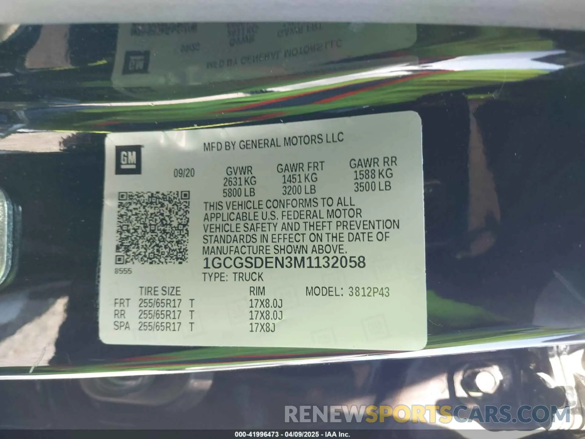 9 Photograph of a damaged car 1GCGSDEN3M1132058 CHEVROLET COLORADO 2021