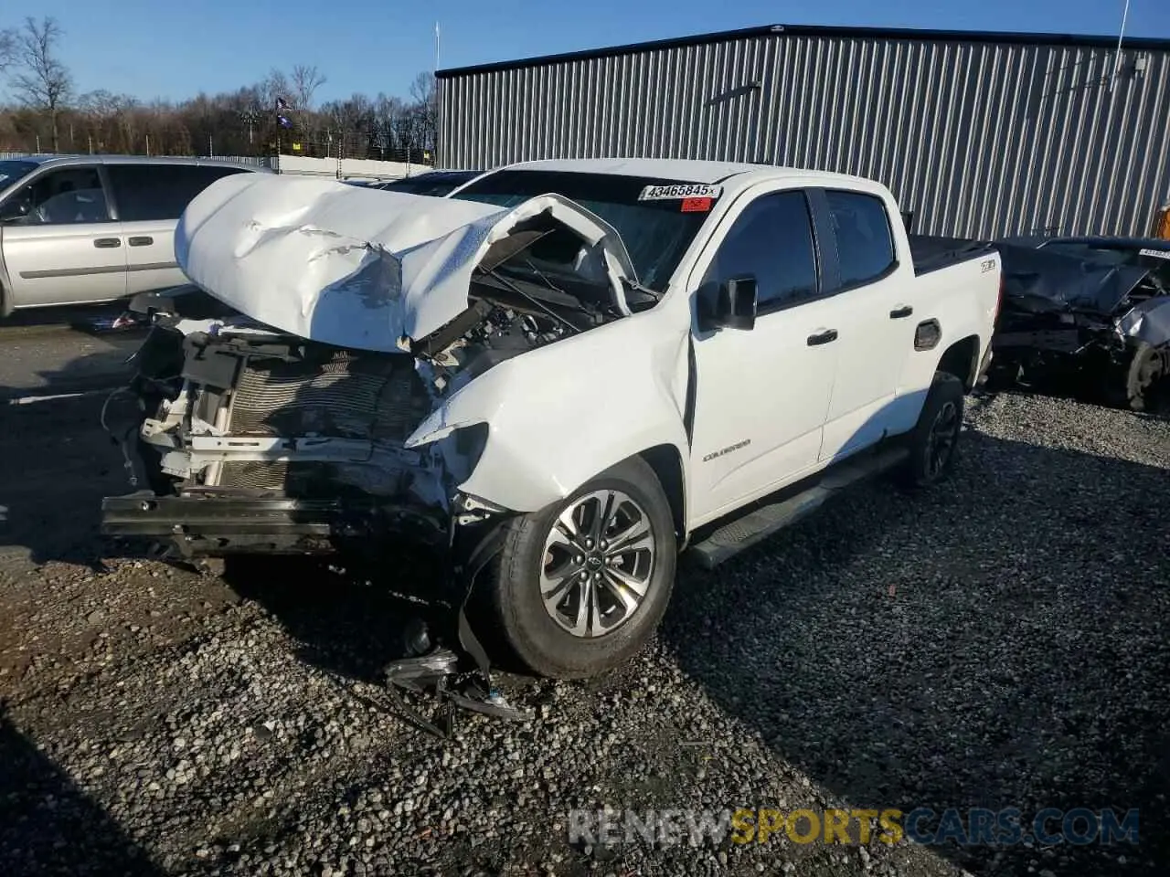 1 Photograph of a damaged car 1GCGSDEN8M1298995 CHEVROLET COLORADO 2021